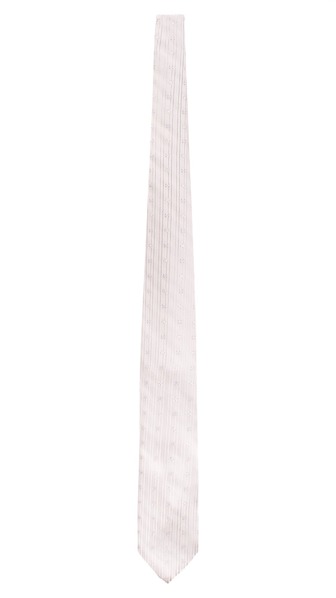 Cravatta da Cerimonia di Seta Grigio Argento Fantasia Tono su Tono Lurex CY1594 Graffeo Cravatte Made in Italy Intera