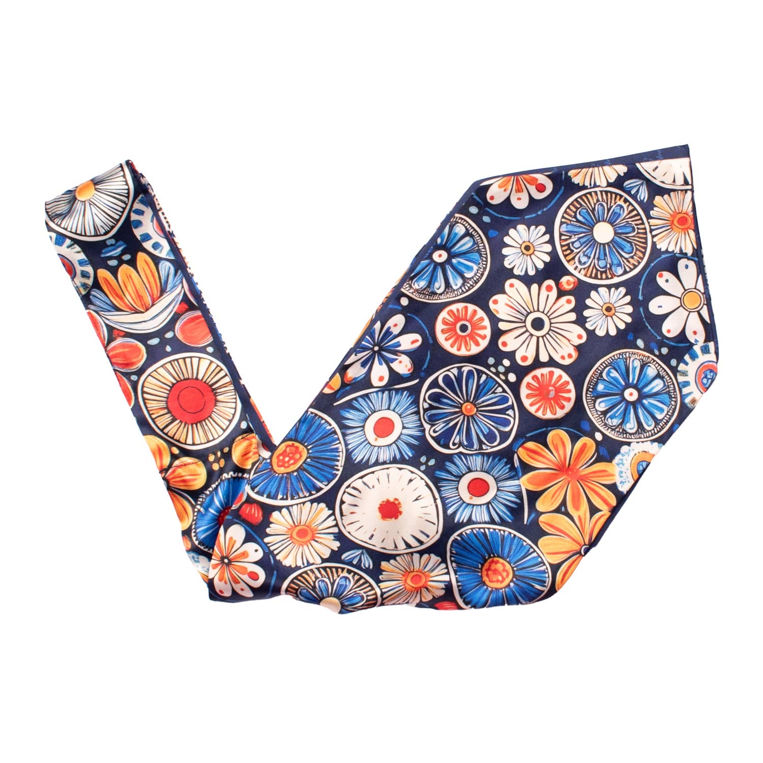 Ascot Siciliano Stampa di Raso con Maioliche Multicolor AS248 Made in Italy Graffeo Cravatte V