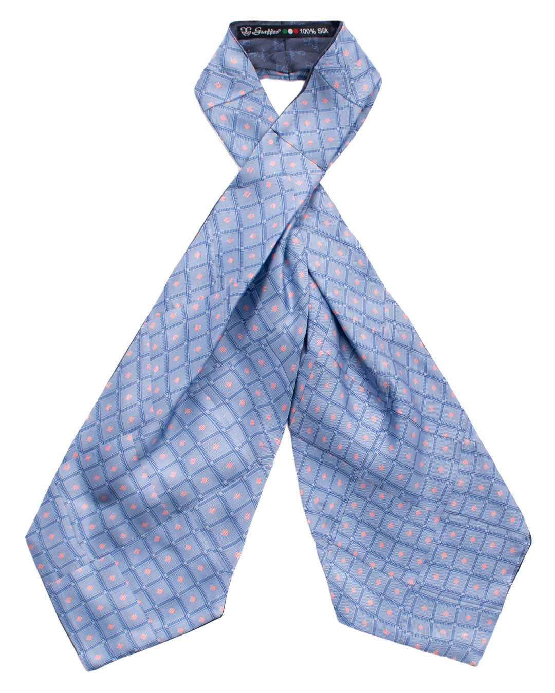 Ascot-Stampa-di-Seta-Azzurro-Vintage-Patchwork-Fantasia-Rosa-Blu-AP86
Intera