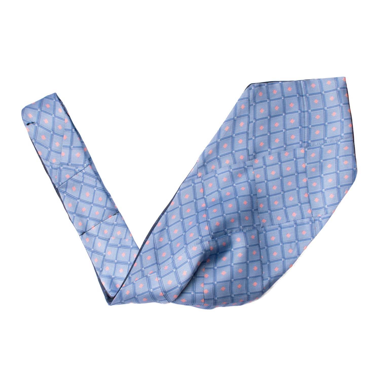 Ascot-Stampa-di-Seta-Azzurro-Vintage-Patchwork-Fantasia-Rosa-Blu-AP86
V