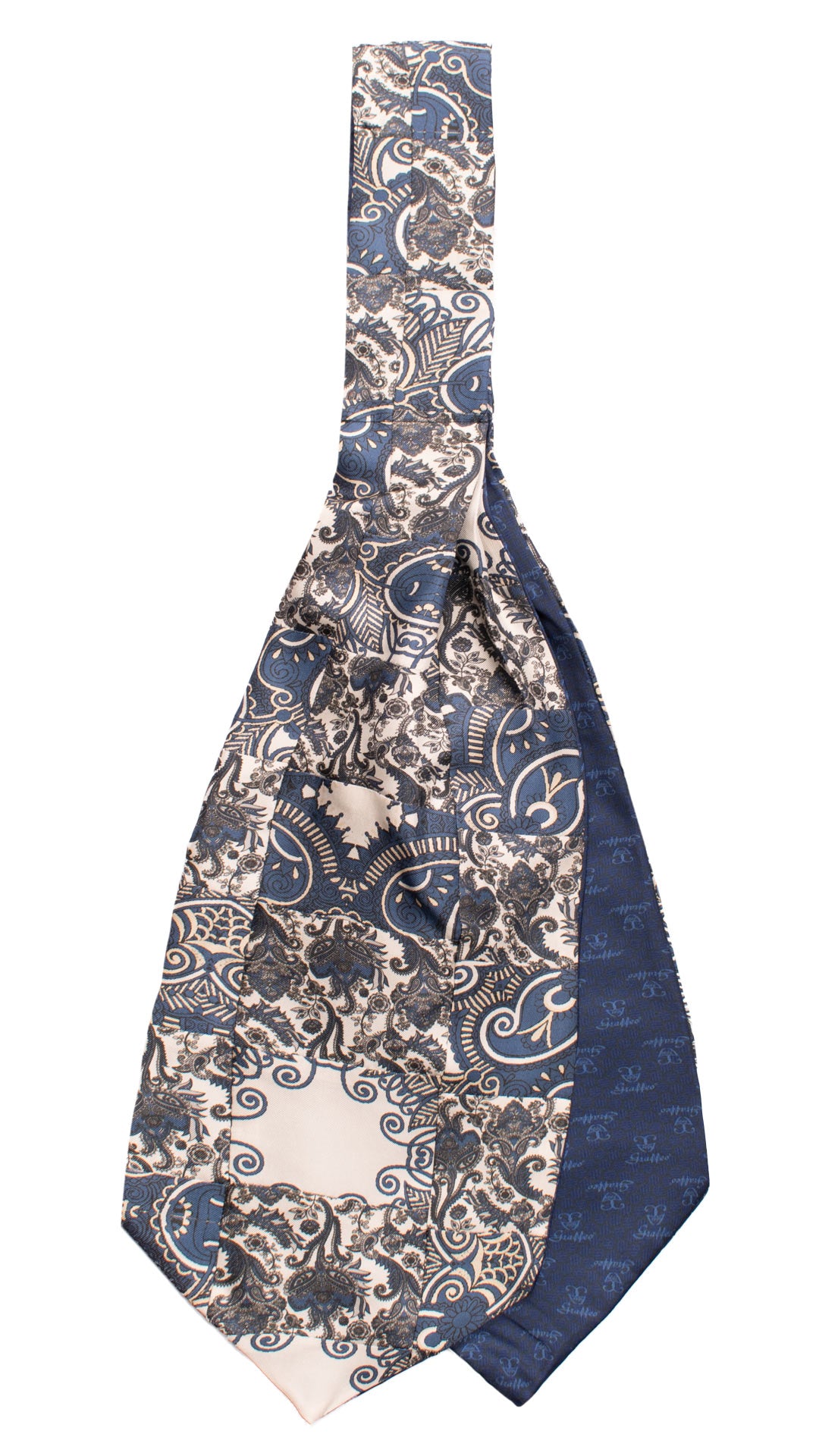 Ascot-Stampa-di-Seta-Bianco-Vintage-Patchwork-Paisley-Celeste-Grigio-AP73
Retro