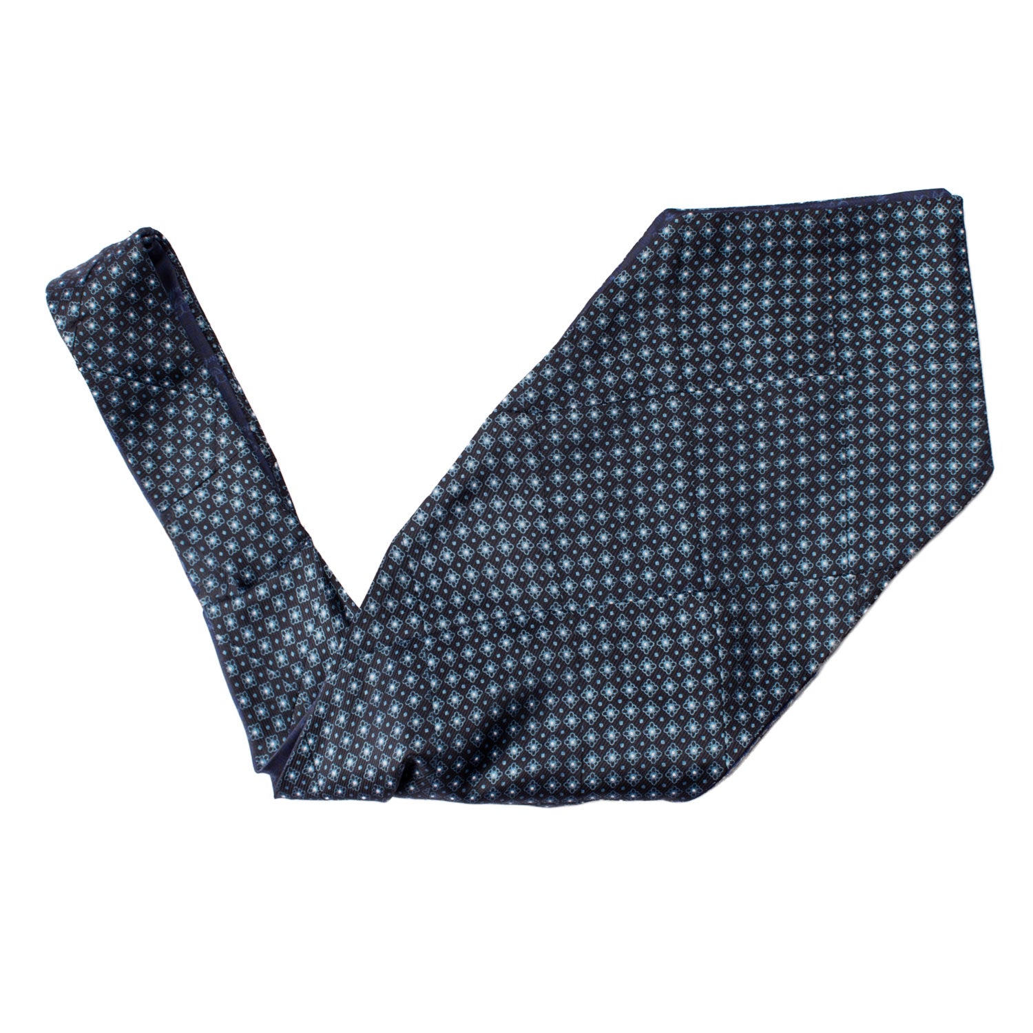 Ascot-Stampa-di-Seta-Blu-Notte-Vintage-Patchwork-Fantasia-Azzura-Bianca-AP113
V