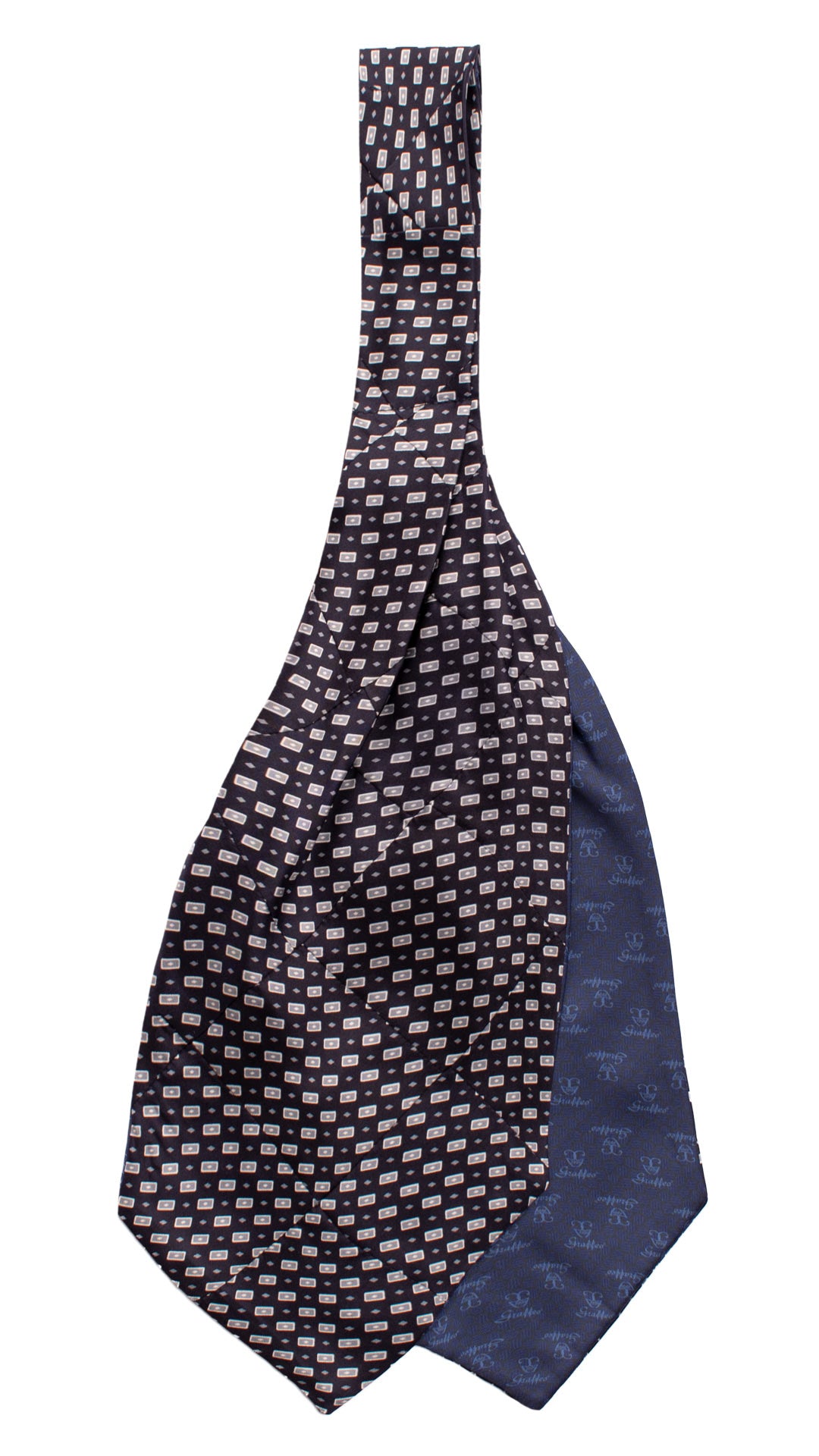 Ascot-Stampa-di-Seta-Blu-Notte-Vintage-Patchwork-Fantasia-Grigio-Bianco-AP96
Retro