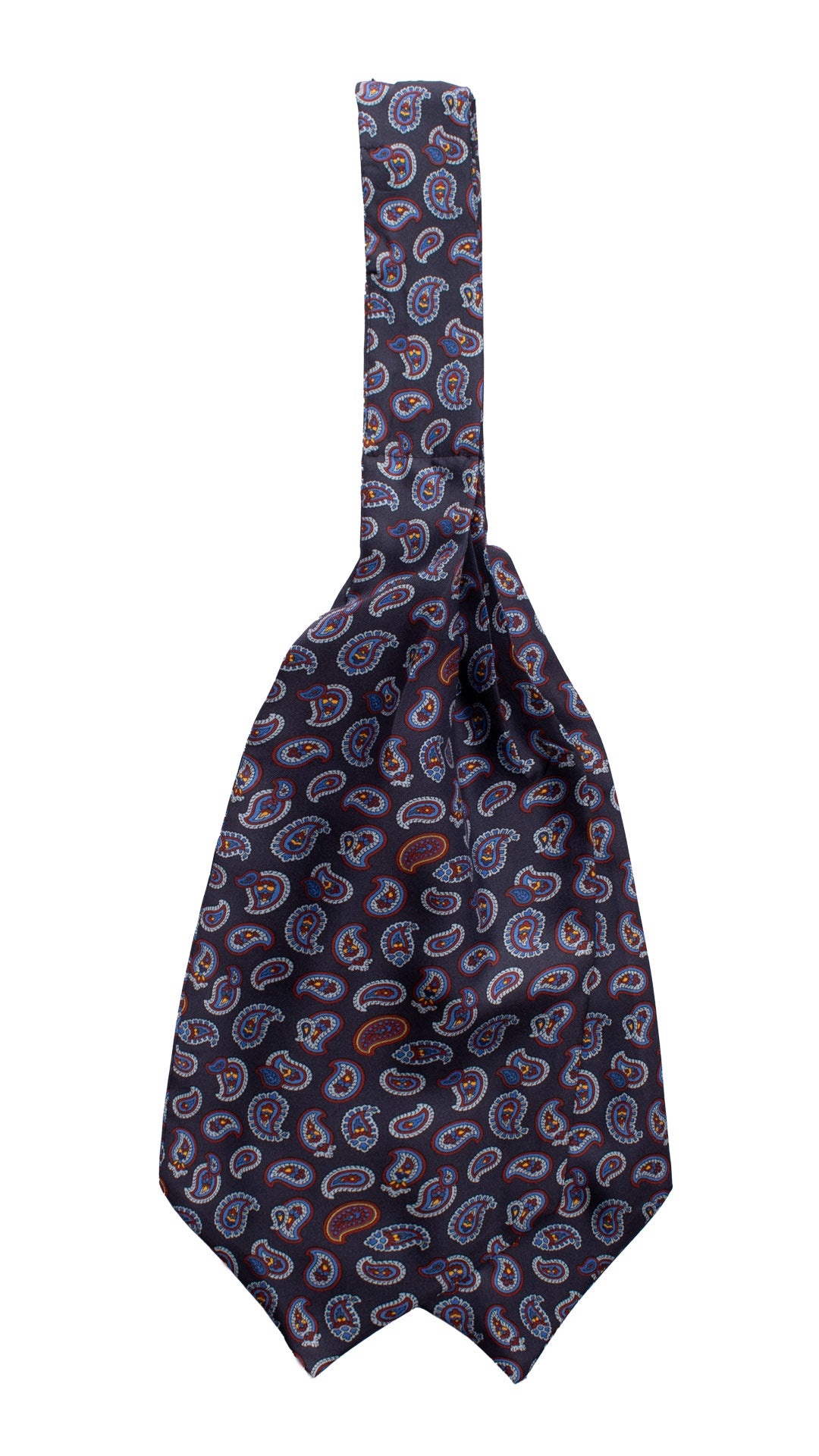 Ascot Stampa di Seta Blu Paisley Multicolor AS121 Retro