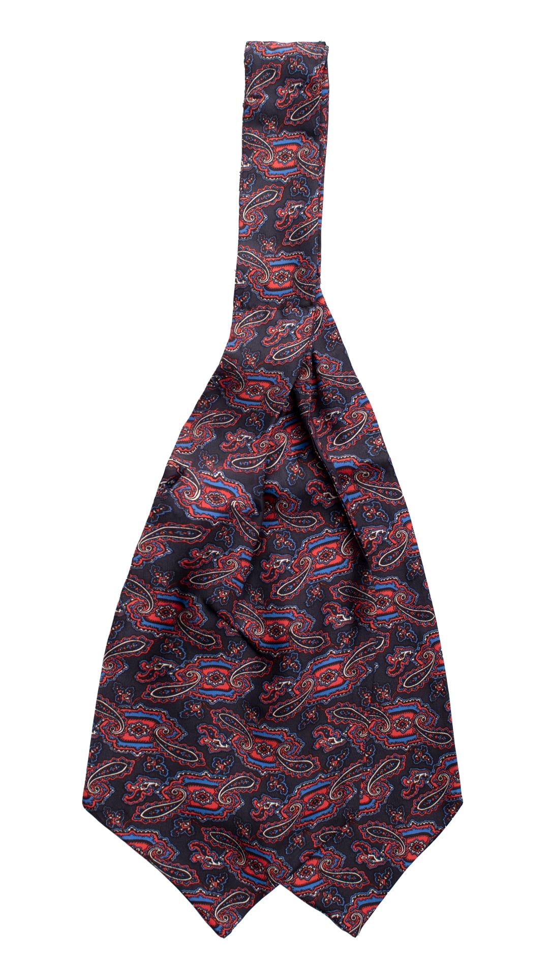 Ascot Stampa di Seta Blu Paisley Multicolor AS193 Retro