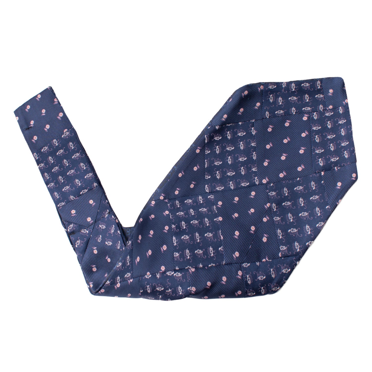 Ascot-Stampa-di-Seta-Blu-Vintage-Patchwork-Fantasia-Rosa-Bianco-AP90
V