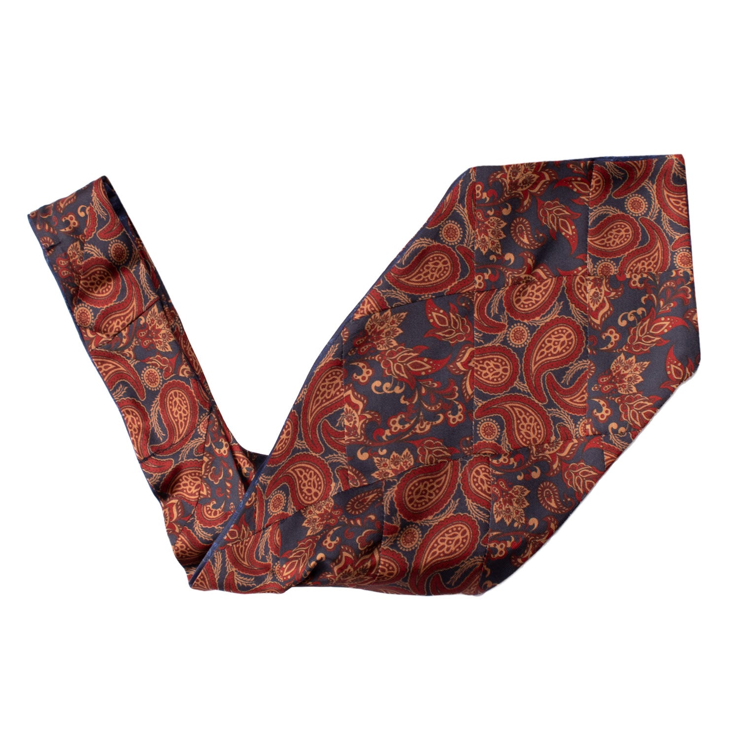 Ascot-Stampa-di-Seta-Blu-Vintage-Patchwork-Paisley-Bordeaux-Marrone-AP69
V