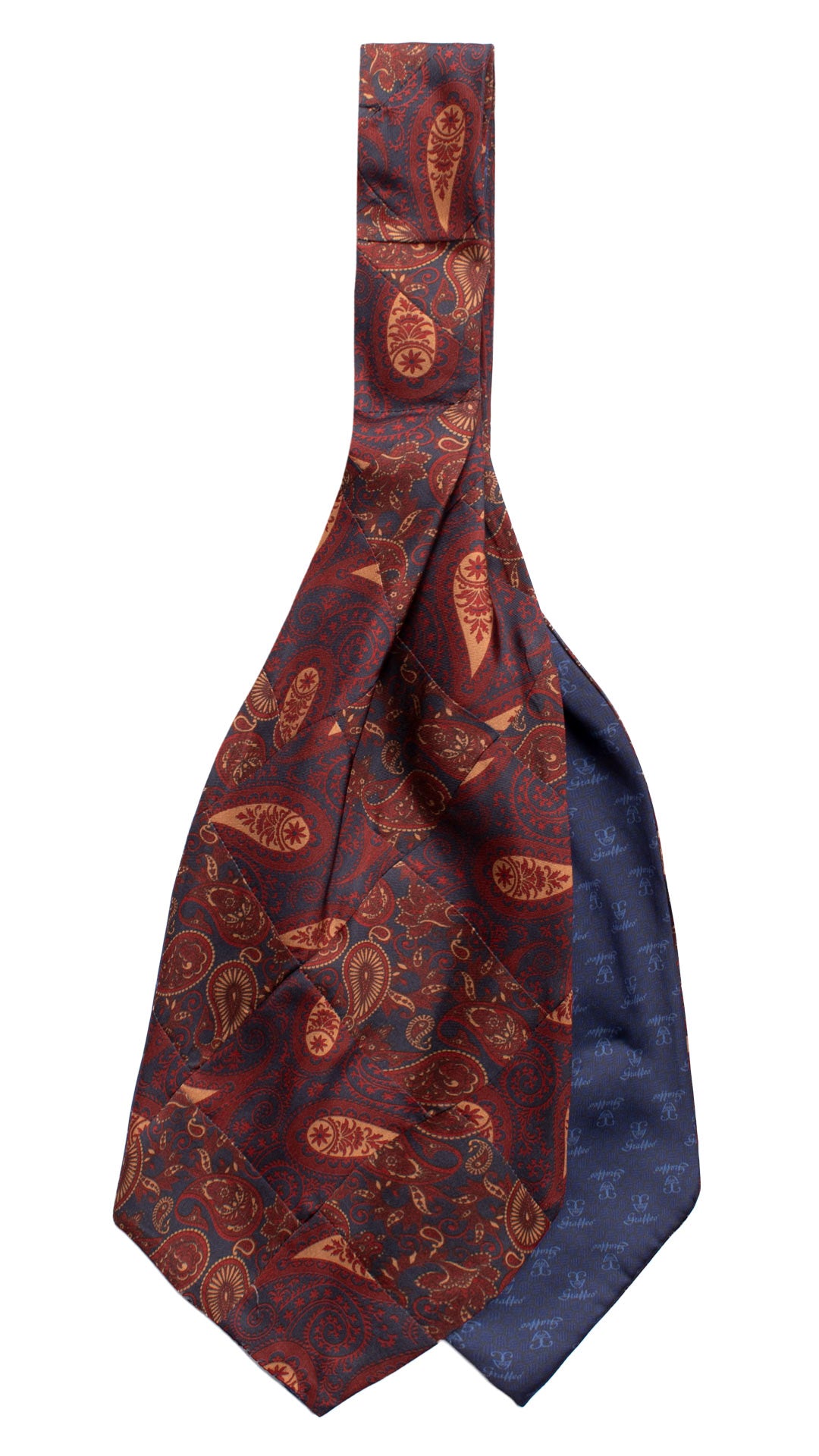 Ascot-Stampa-di-Seta-Blu-Vintage-Patchwork-Paisley-Rosso-Arancione-AP82
Retro