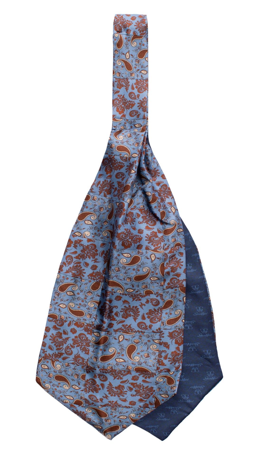 Ascot-Stampa-di-Seta-Celeste-Vintage-Patchwork-Paisley-Marrone-Bianco-AP95
Retro