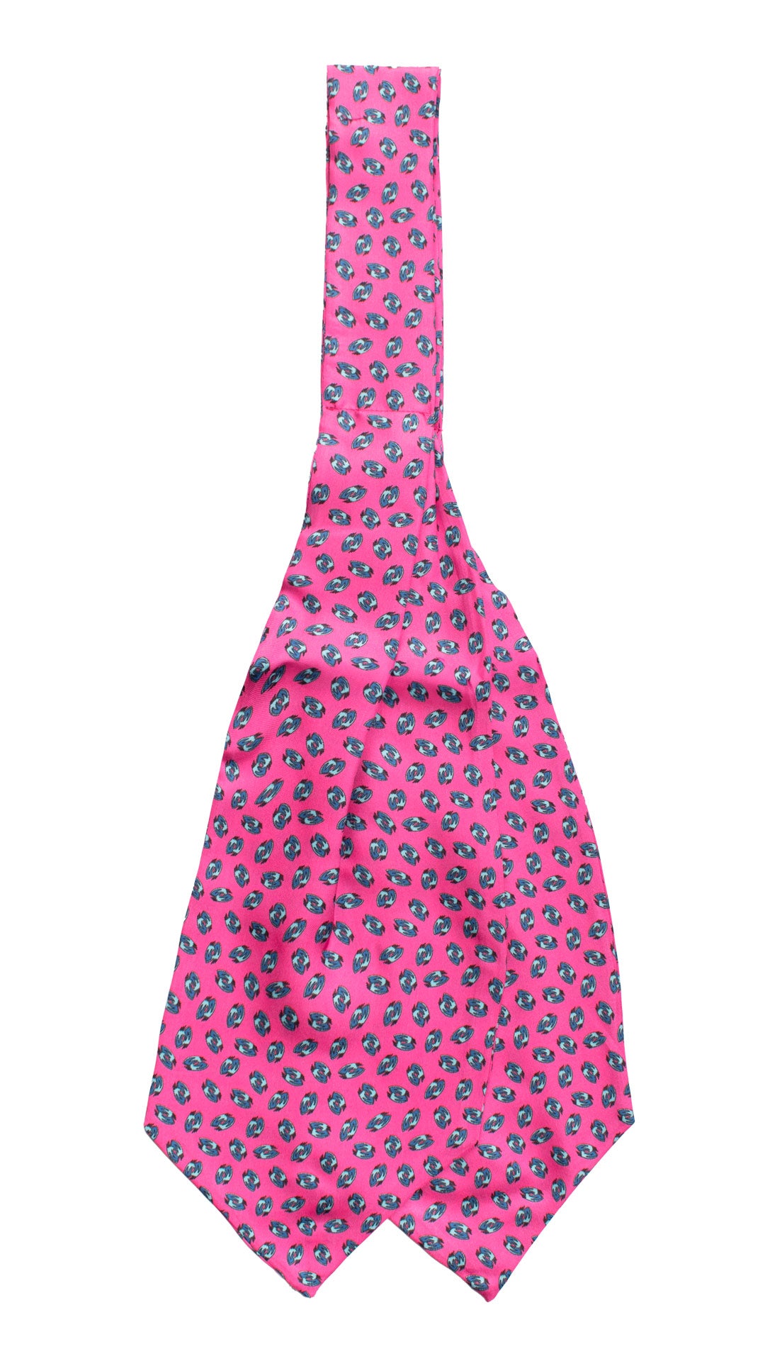 Ascot Stampa di Seta Fucsia Rosa Fantasia Tiffany Celeste AS152 Retro