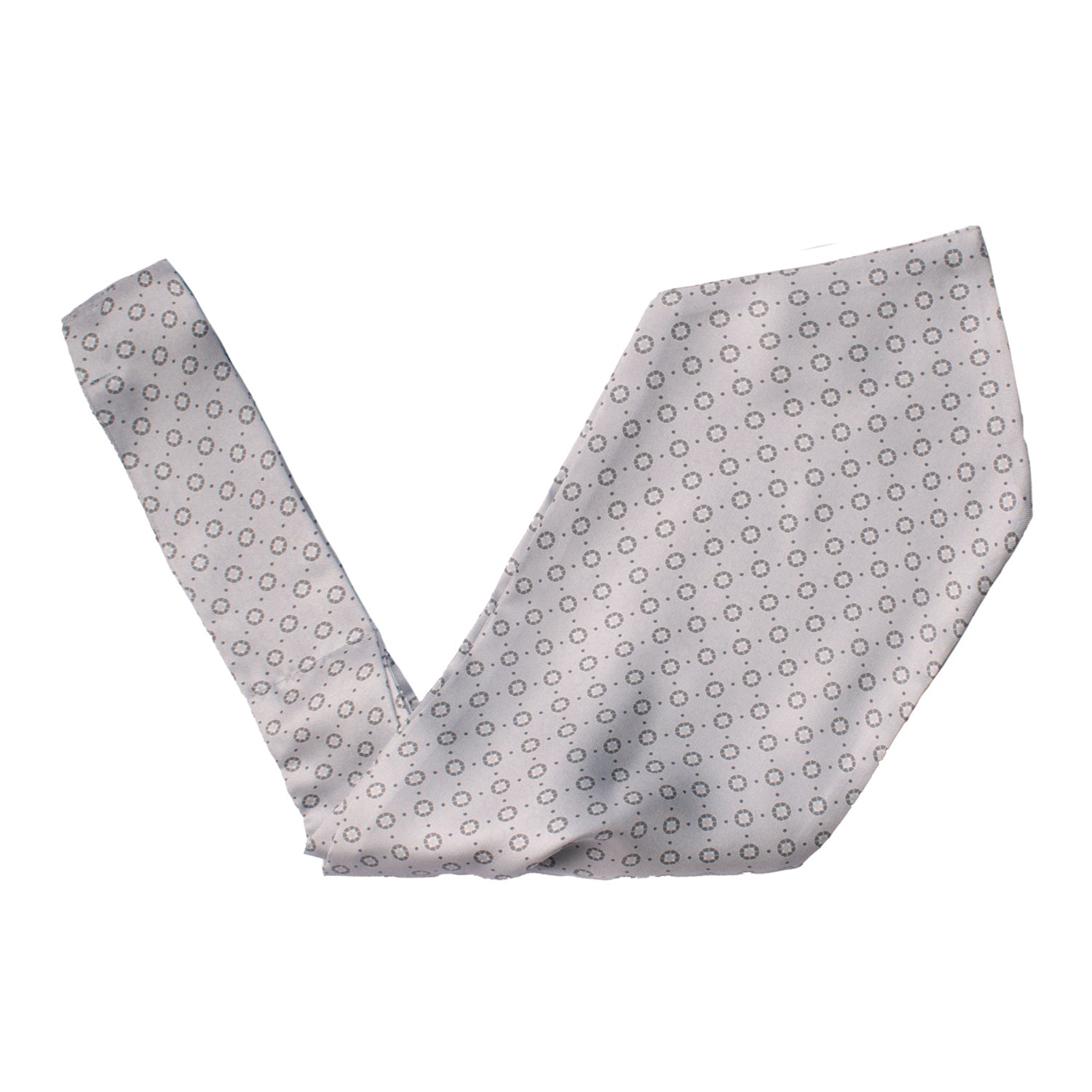 Ascot Stampa di Seta Grigio Argento Fantasia Grigia Bianca AS229 Made in Italy Graffeo Cravatte V