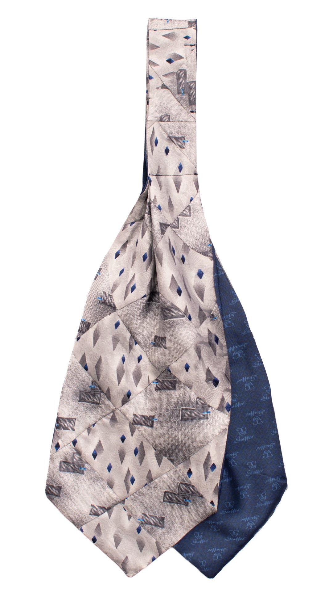 Ascot-Stampa-di-Seta-Grigio-Argento-Vintage-Patchwork-Fantasia-Multicolor-AP106
Retro