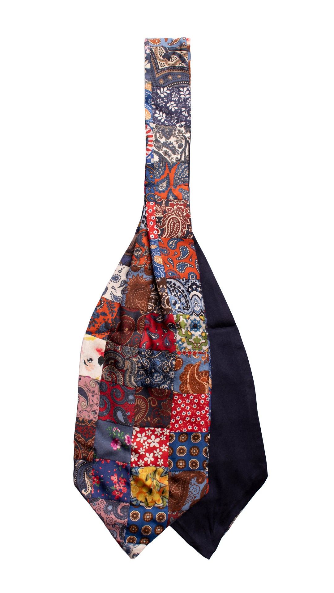 Ascot Stampa di Seta Vintage Patchwork Fantasia Multicolor AP22 Retro