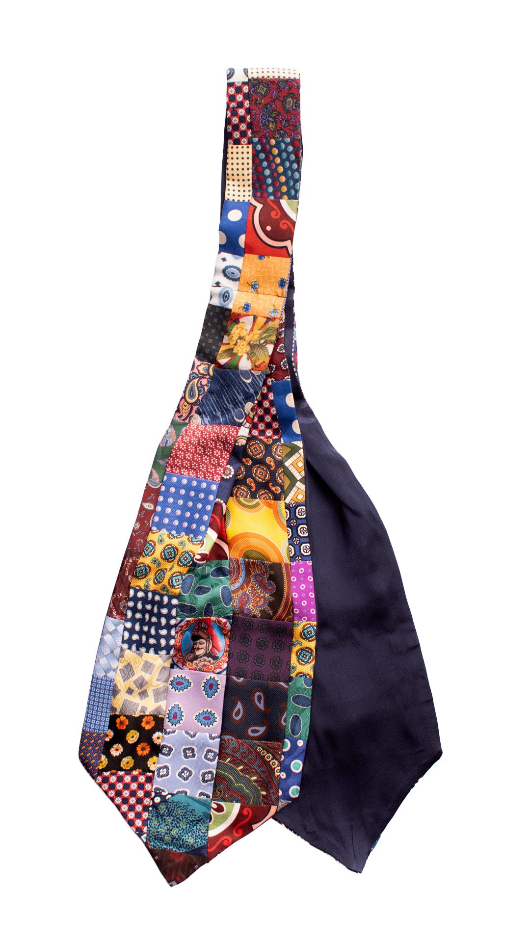 Ascot Stampa di Seta Vintage Patchwork Fantasia Multicolor AP38 Retro