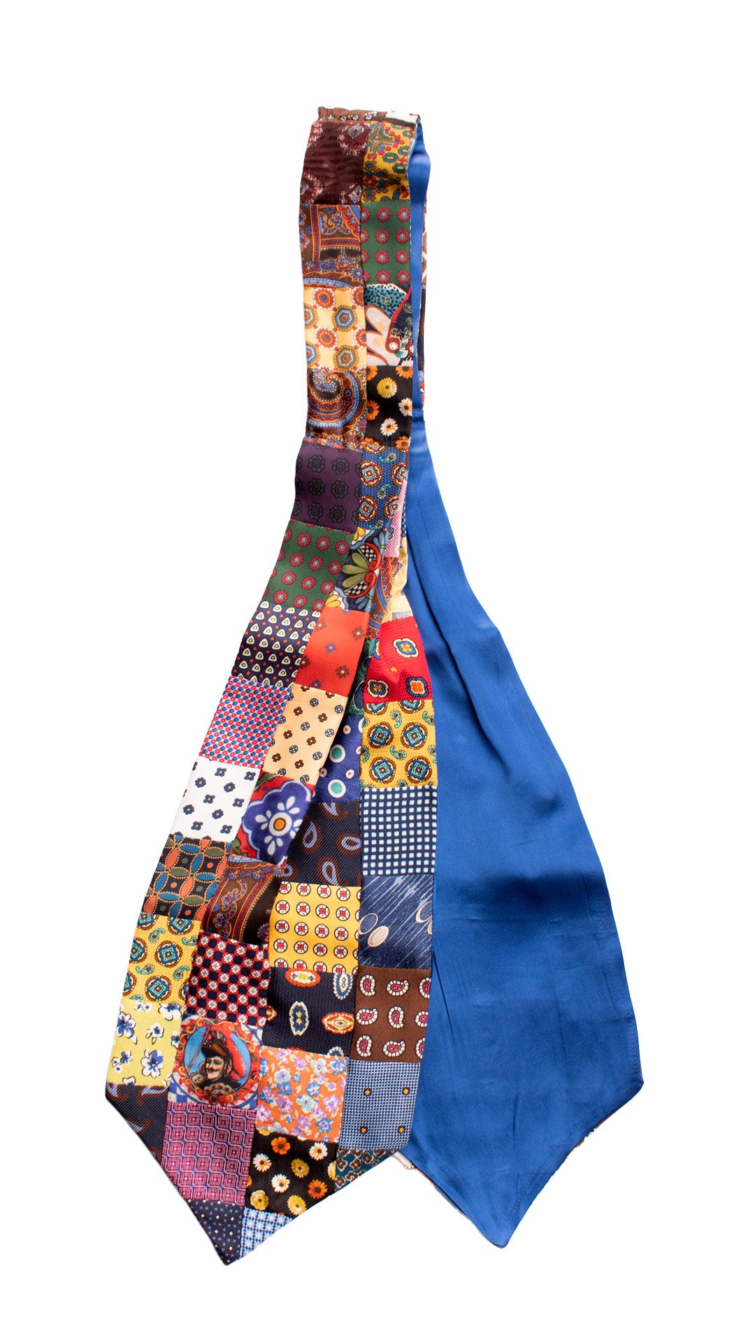 Ascot Stampa di Seta Vintage Patchwork Fantasia Multicolor AP40 retro