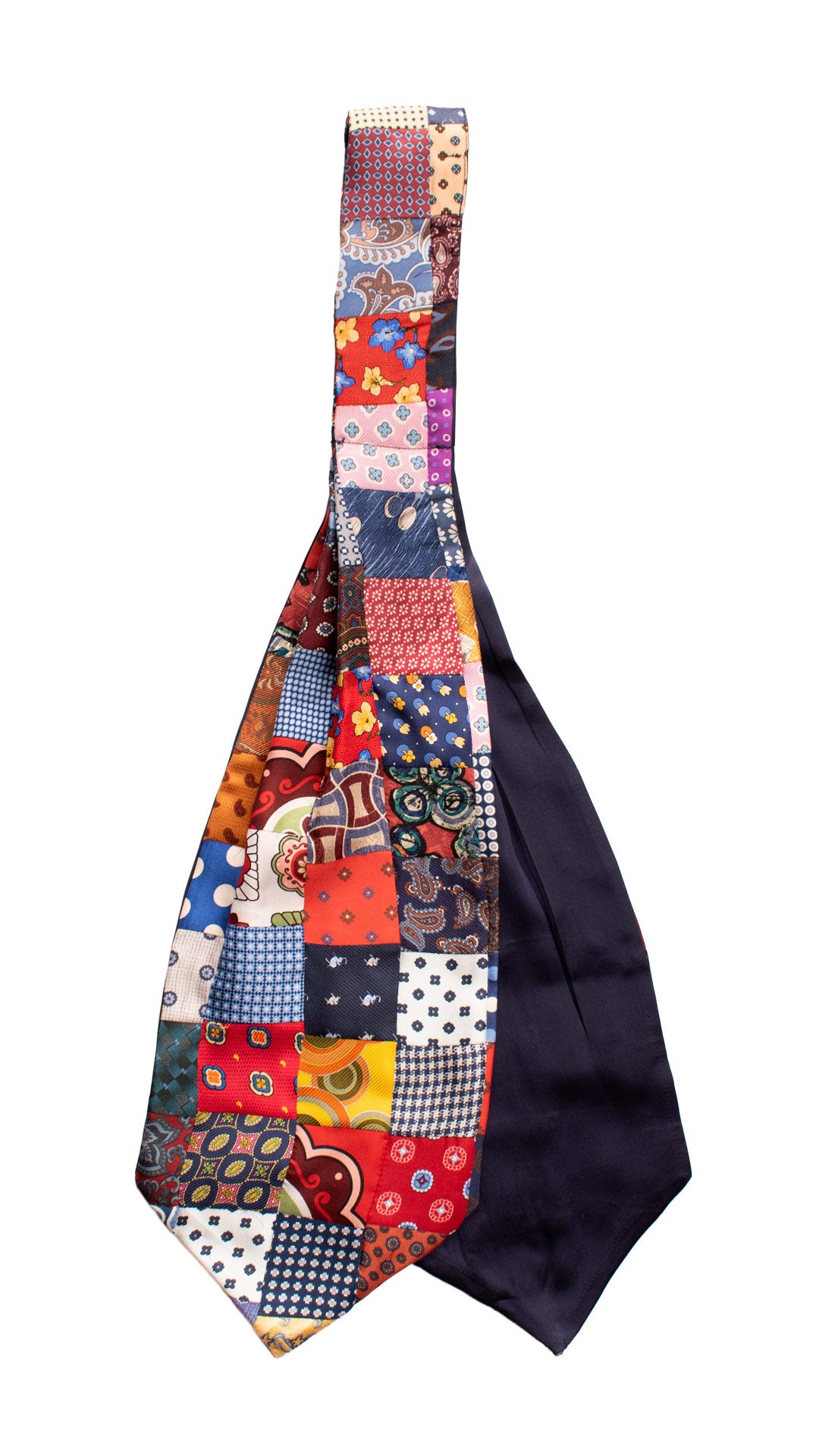 Ascot Stampa di Seta Vintage Patchwork Fantasia Multicolor AP46 Retro