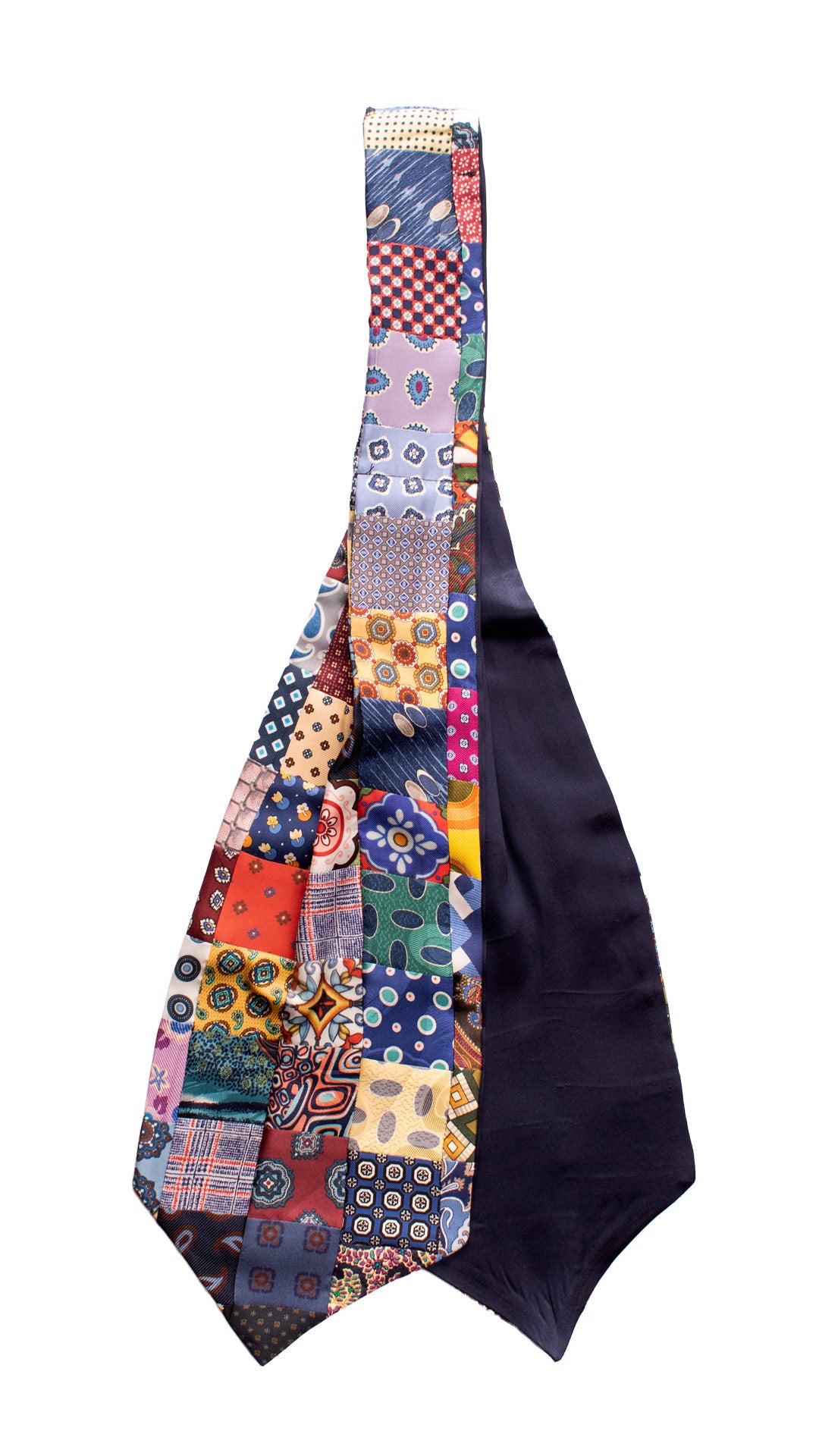Ascot Stampa di Seta Vintage Patchwork Fantasia Multicolor AP49 Retro