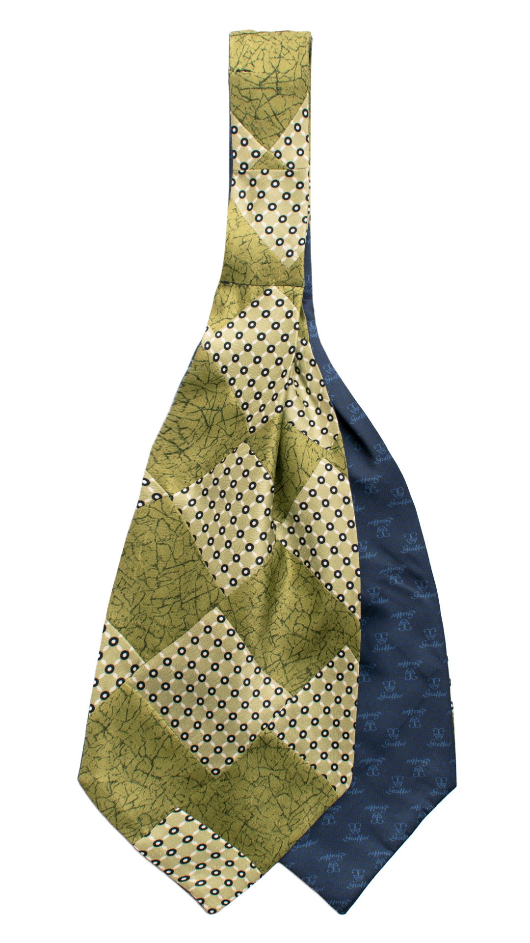 Ascot-Stampa-di-Seta-Verde-Vintage-Patchwork-Fantasia-Blu-Bianca-AP110
Retro