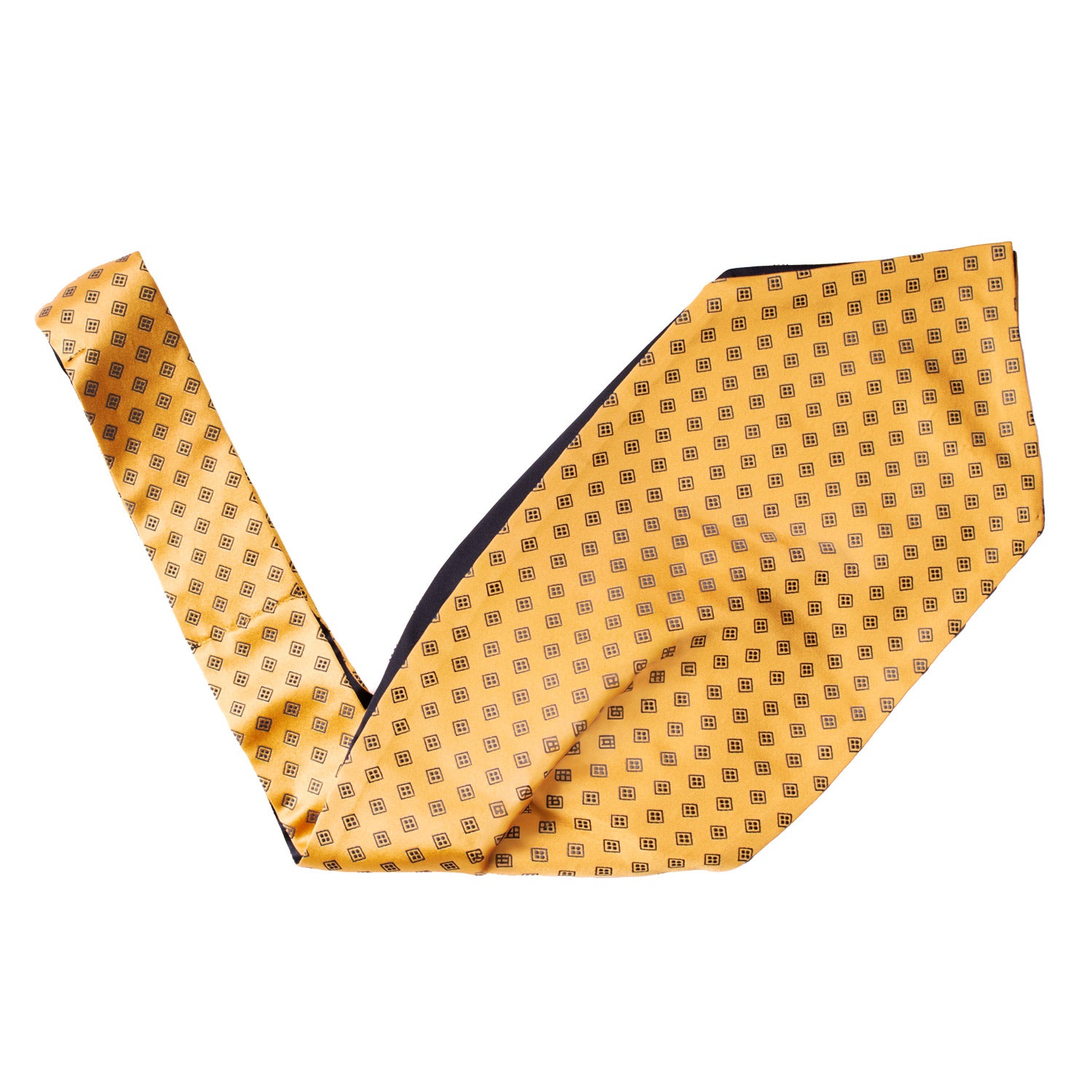 Ascot di Seta Giallo Fantasia Blu AS96 V