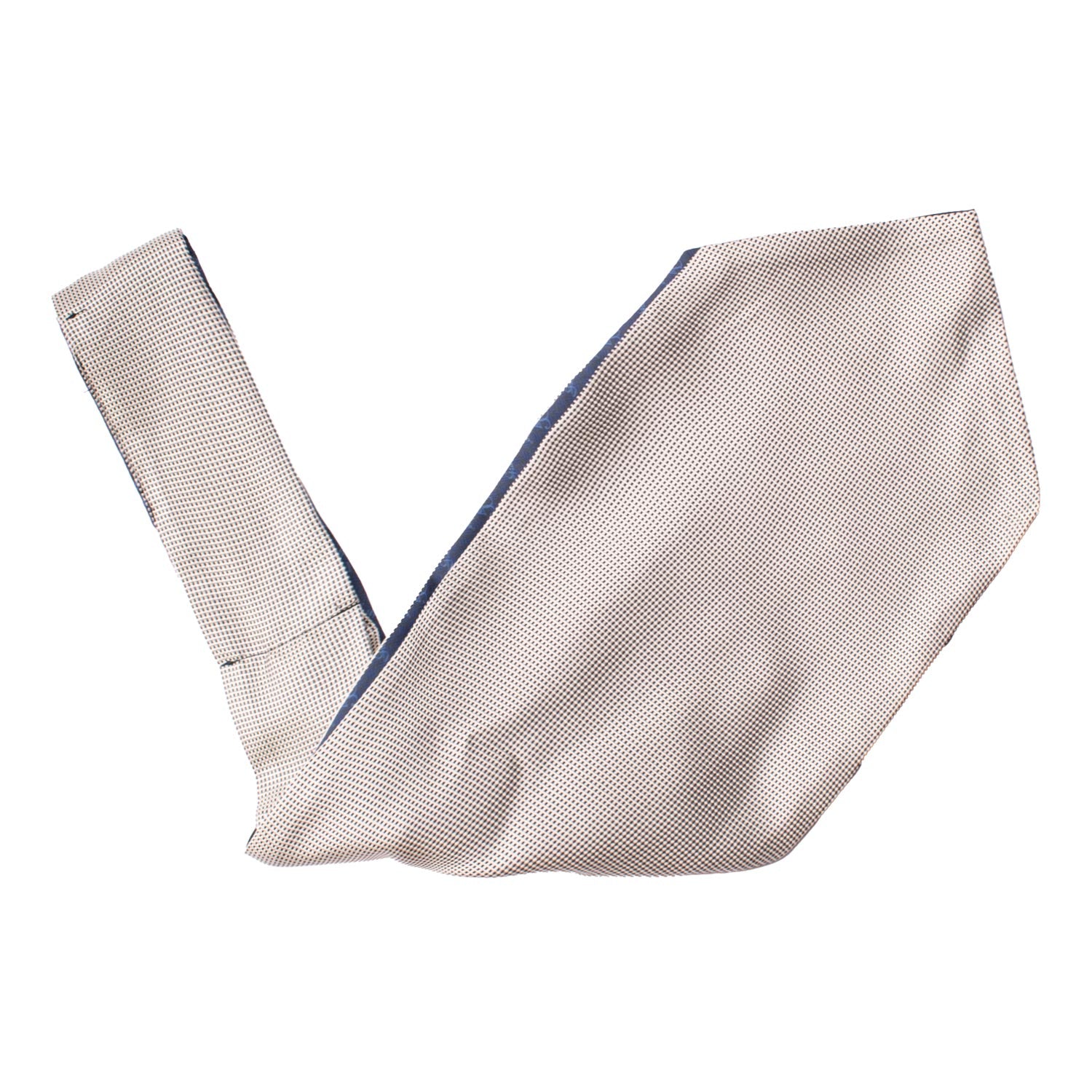 Ascot in Seta Tinto in Filo Grigio Perla Fantasia Blu AS232 Graffeo Cravatte Made in Italy V