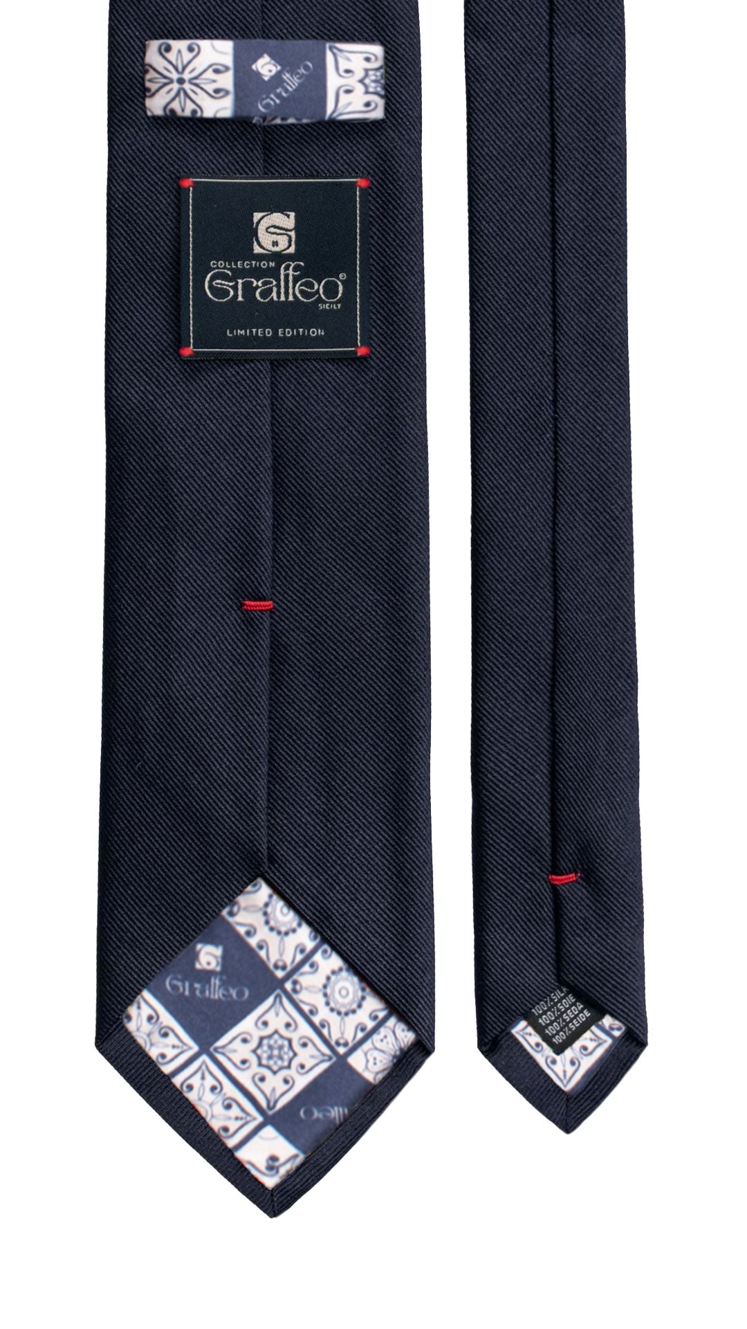 Cravatta Blu Con Bandiera Tricolore Italiana Made in Italy Graffeo Cravatte Pala