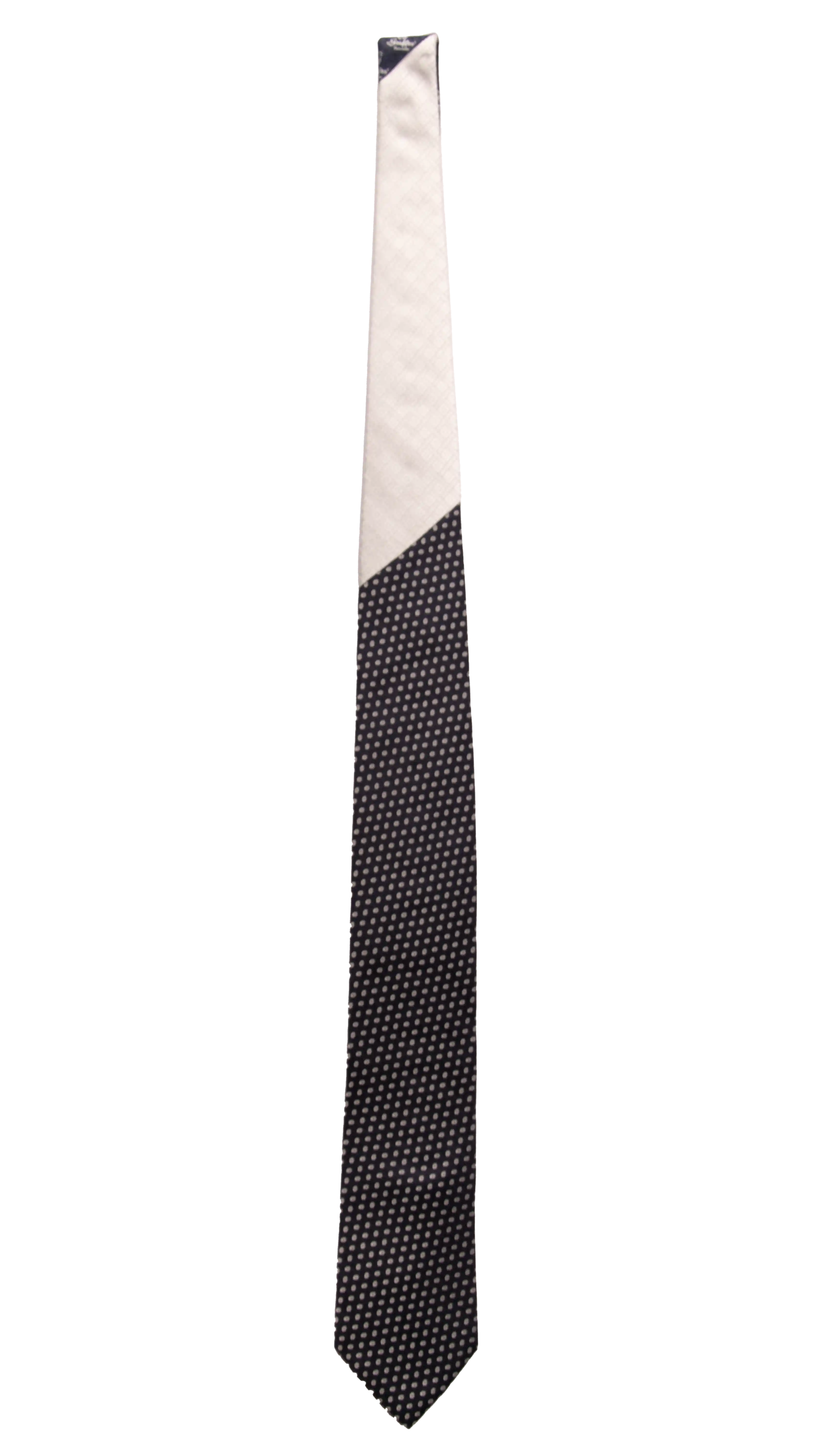 Cravatta Cerimonia Blu Fantasia Grigia Argento Nodo in Contrasto Grigio Argento Fantasia Made in Italy Graffeo Cravatte Intera