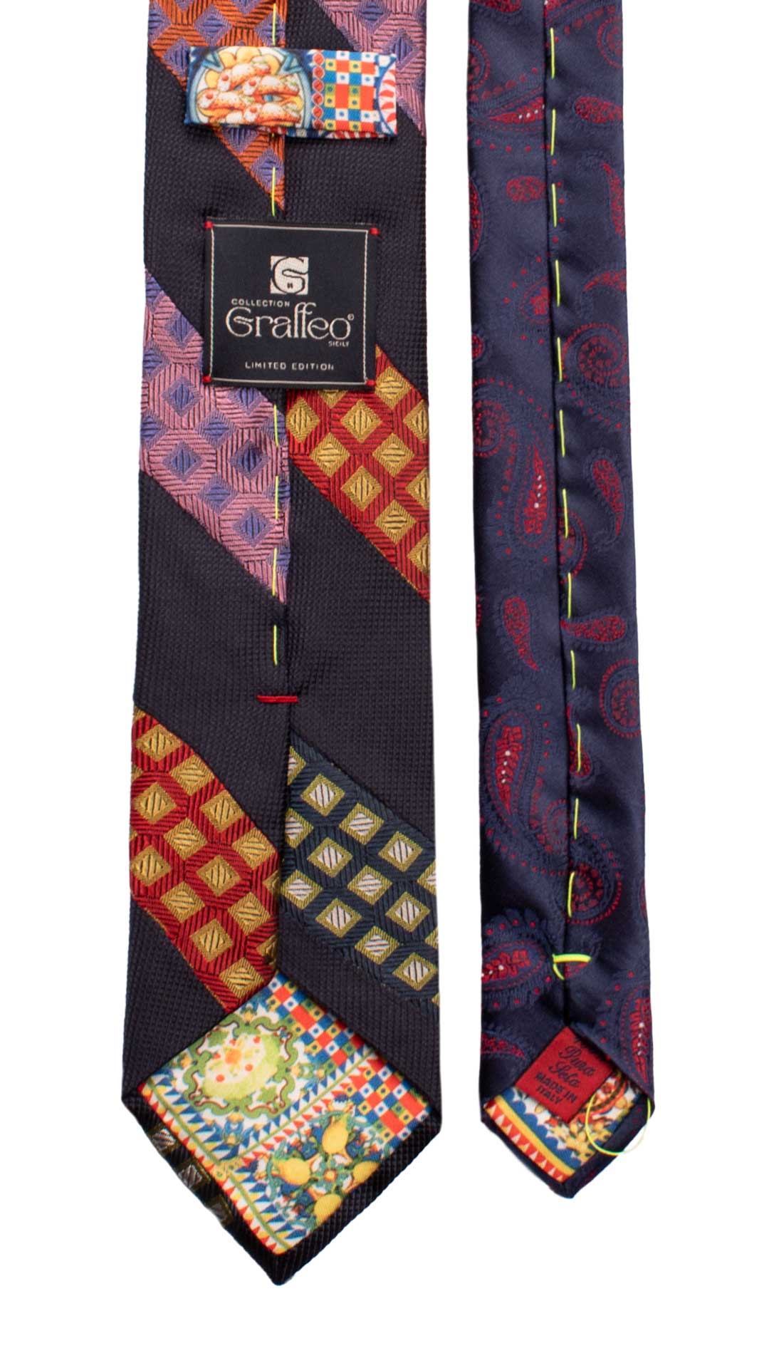 Cravatta-Mosaico-Patchwork-Regimental-di-Seta-Blu-Fantasia-Multicolor- PM1053
Pala