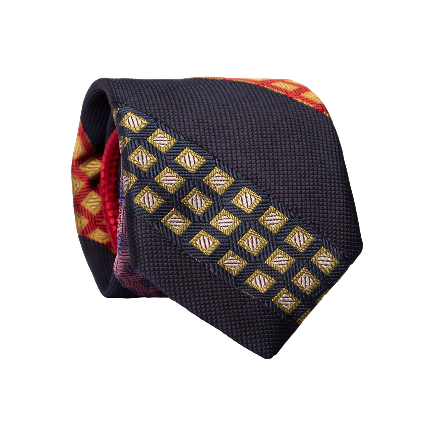 Cravatta-Mosaico-Patchwork-Regimental-di-Seta-Blu-Fantasia-Multicolor- PM1053
Rotolo