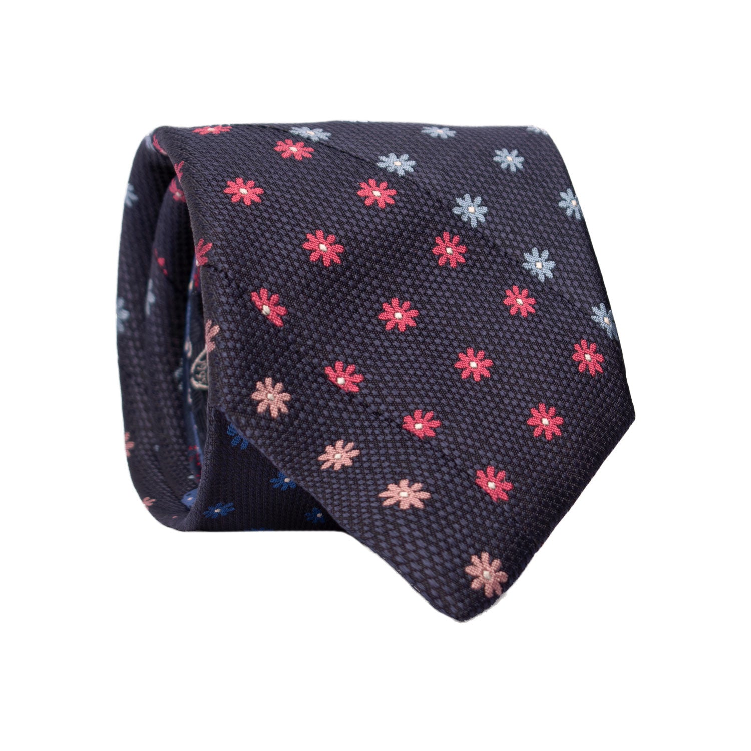 Cravatta-Mosaico-Patchwork-Regimental-di-Seta-Blu-a-Fiori-Multicolor- PM905
Rotolo