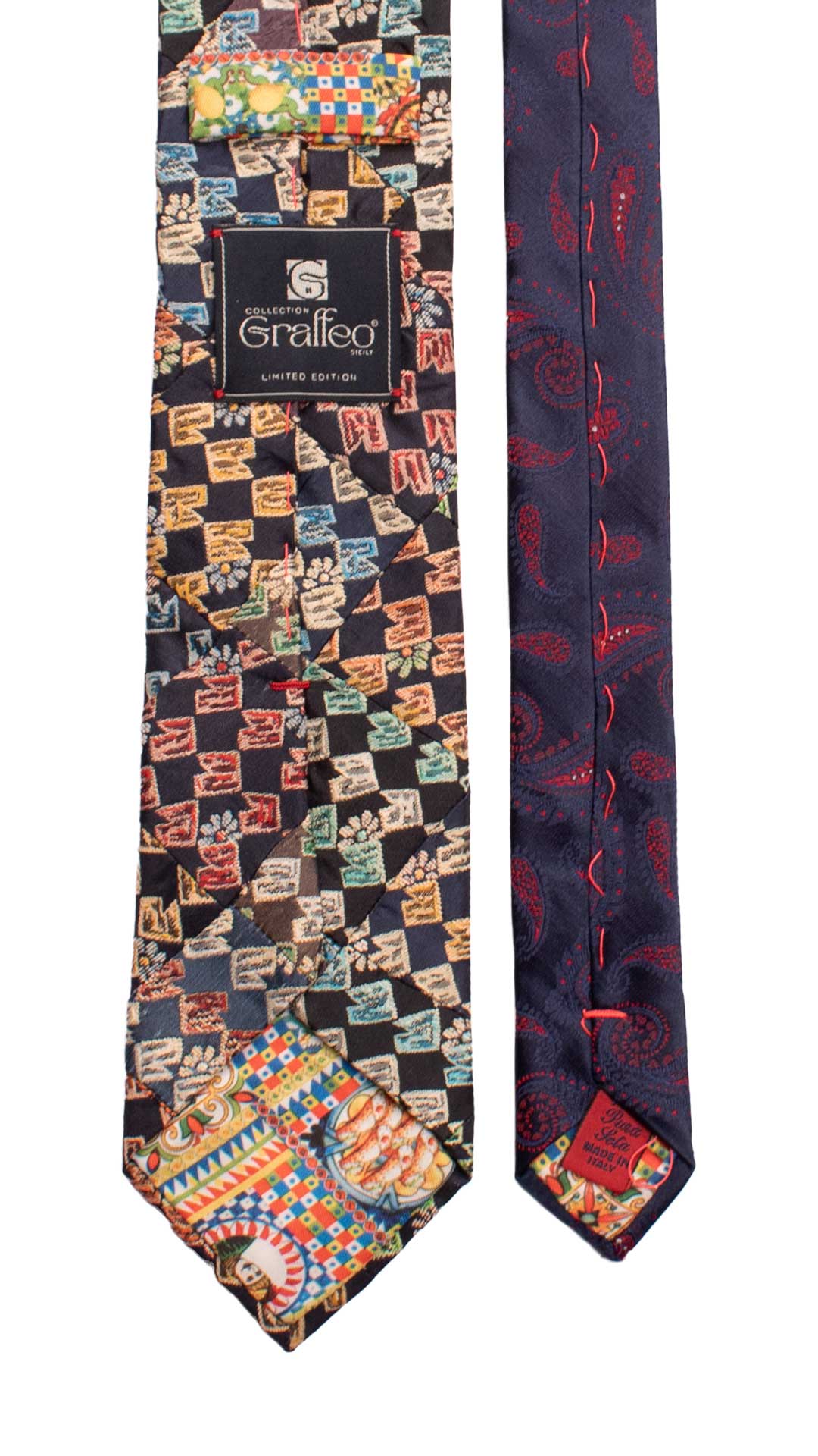 Cravatta-Mosaico-Patchwork-di-Seta-Blu-Fantasia-Multicolor- PM939
Pala