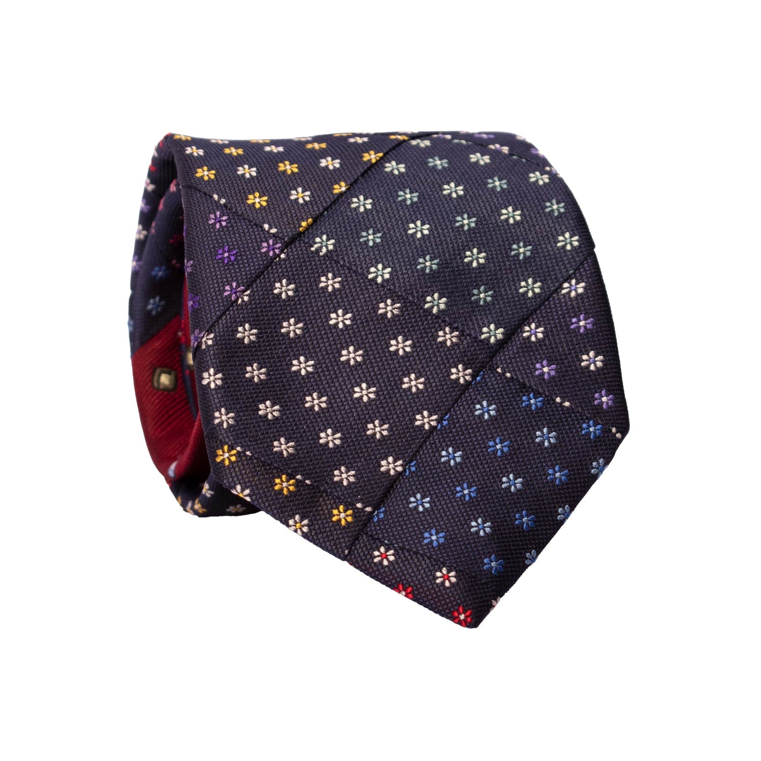 Cravatta-Mosaico-Patchwork-di-Seta-Blu-a-Fiori-Multicolor- PM953
Rotolo