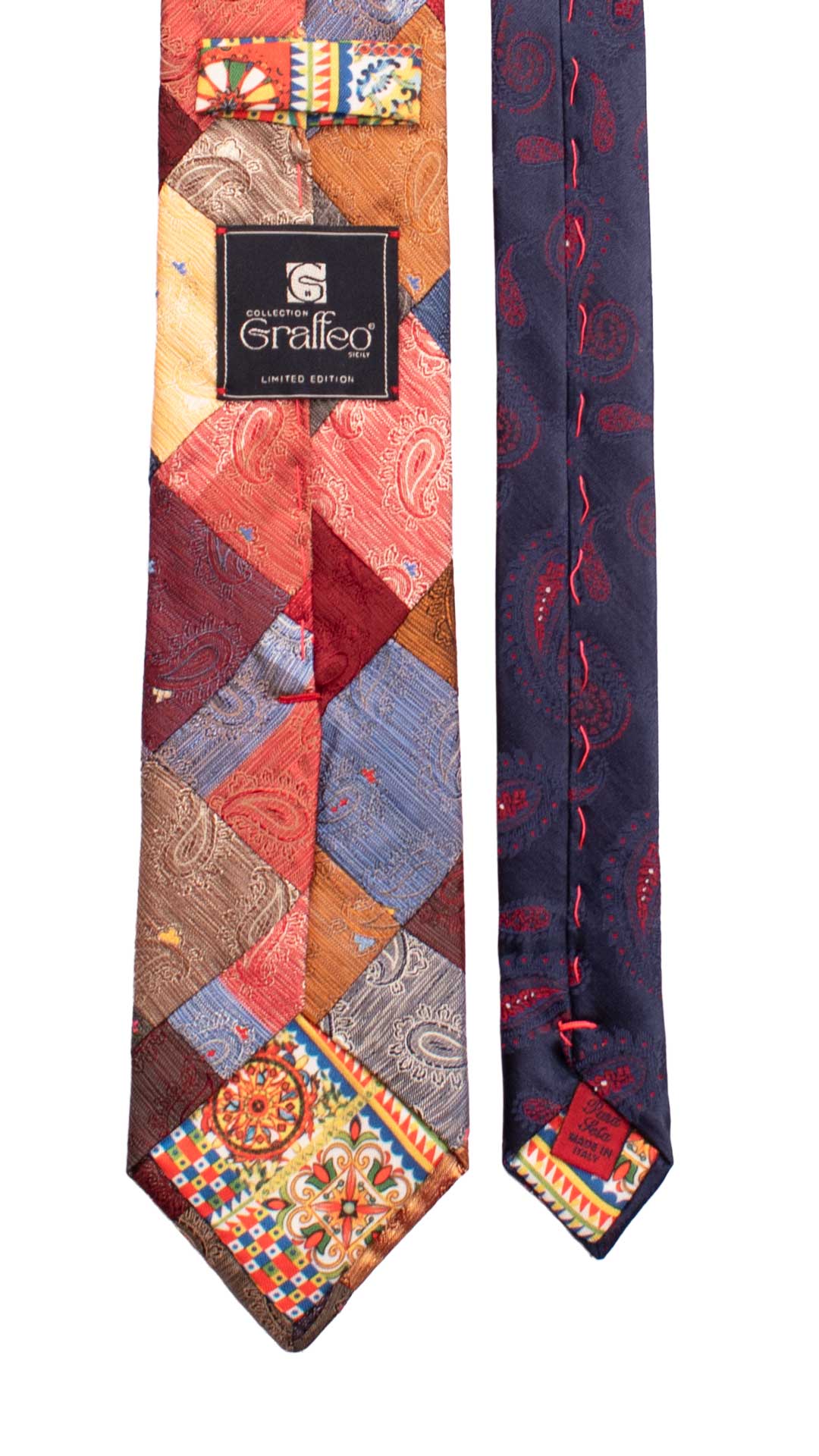 Cravatta-Mosaico-Patchwork-di-Seta-Jaspè-Paisley-Multicolor- PM969
Pala