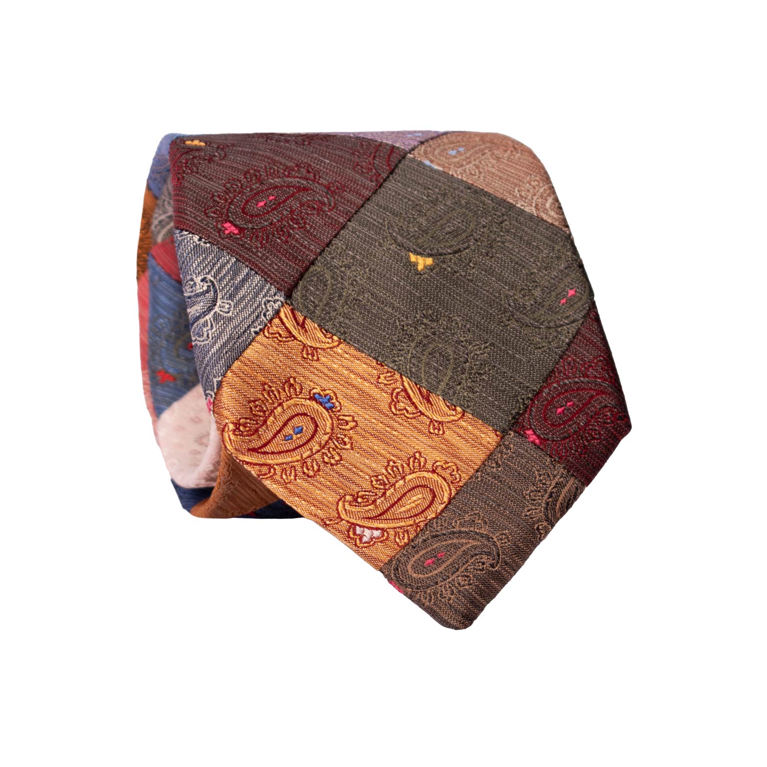 Cravatta-Mosaico-Patchwork-di-Seta-Jaspè-Paisley-Multicolor- PM969
Rotolo