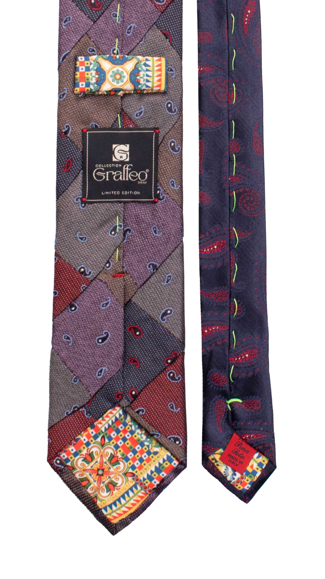 Cravatta-Mosaico-Patchwork-di-Seta-Jaspè-Paisley-Multicolor- PM972
Pala