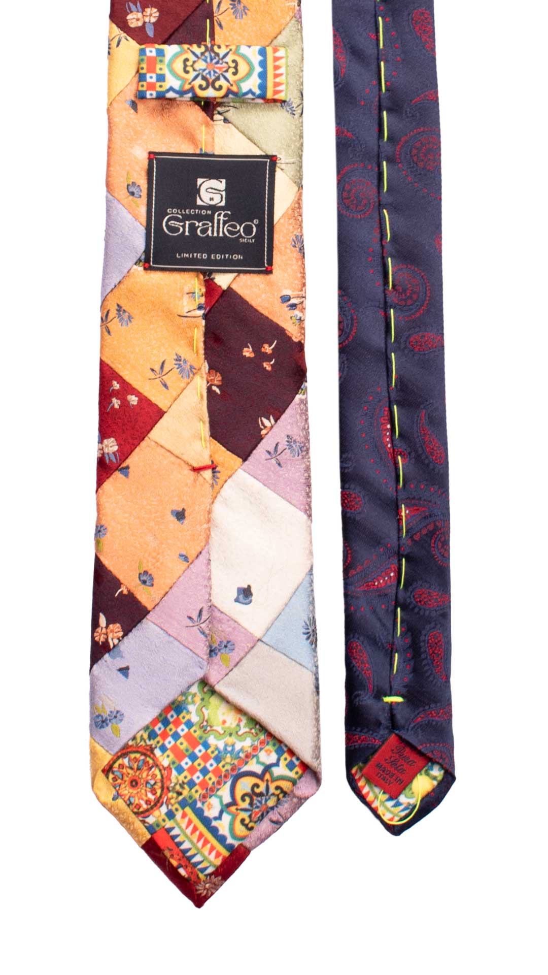 Cravatta-Mosaico-Patchwork-di-Seta-a-Fiori-Multicolor- PM1040
Pala