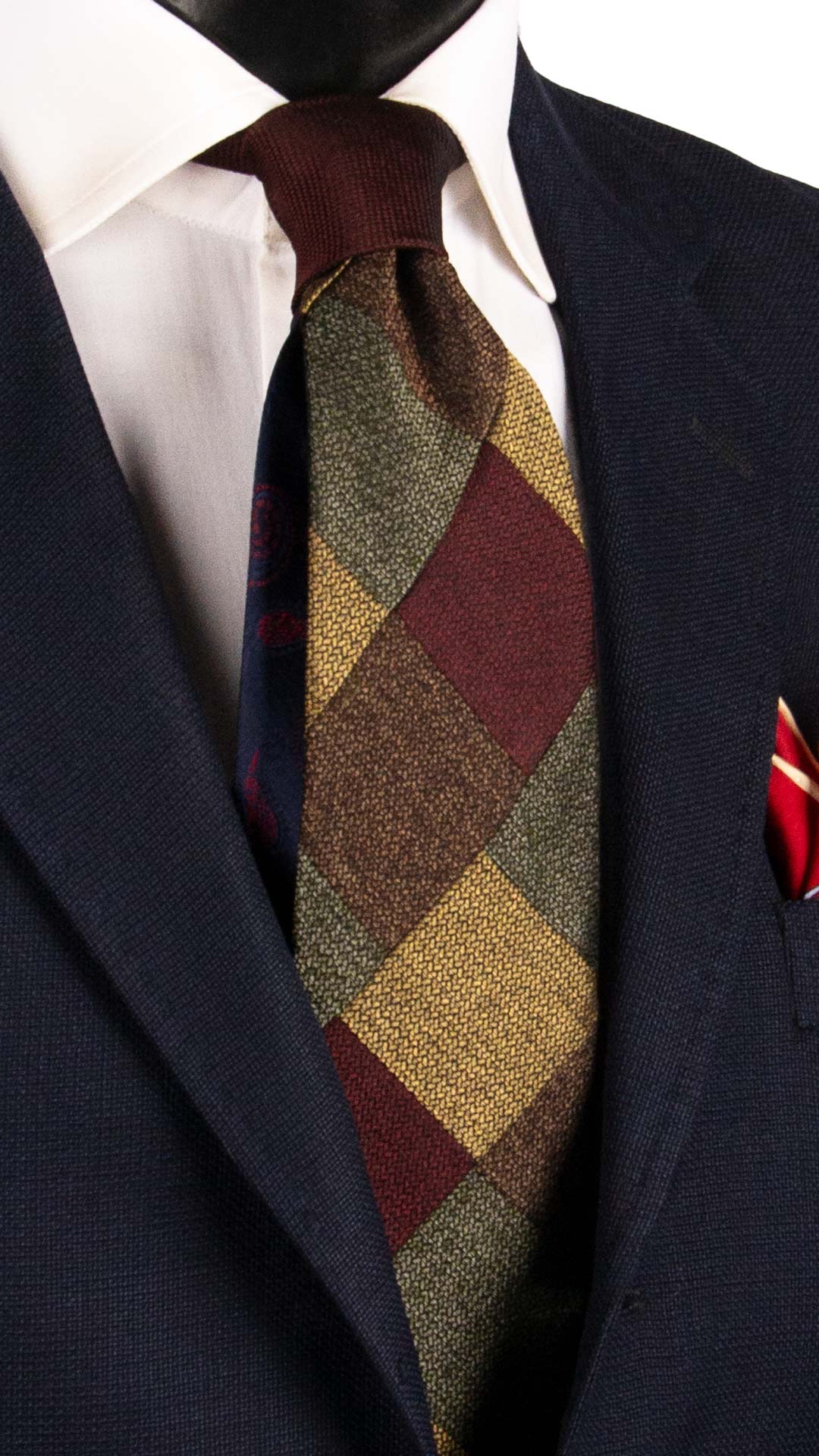 Cravatta Mosaico Vintage Patchwork di Seta Fantasia Multicolor PM1135 Graffeo Cravatte Made in Italy