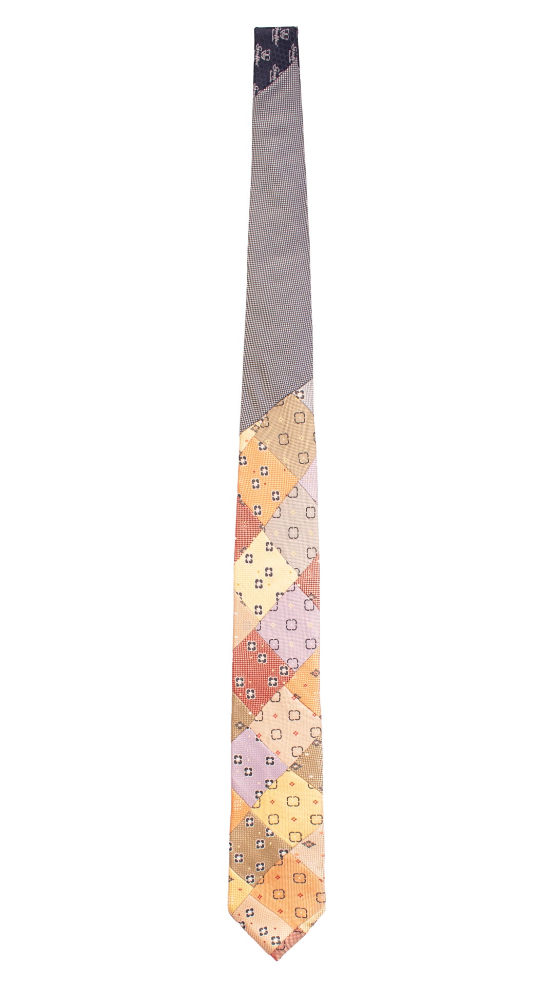 Cravatta Mosaico Vintage Patchwork di Seta Fantasia Multicolor PM1139 Graffeo Cravatte Made in Italy Intera