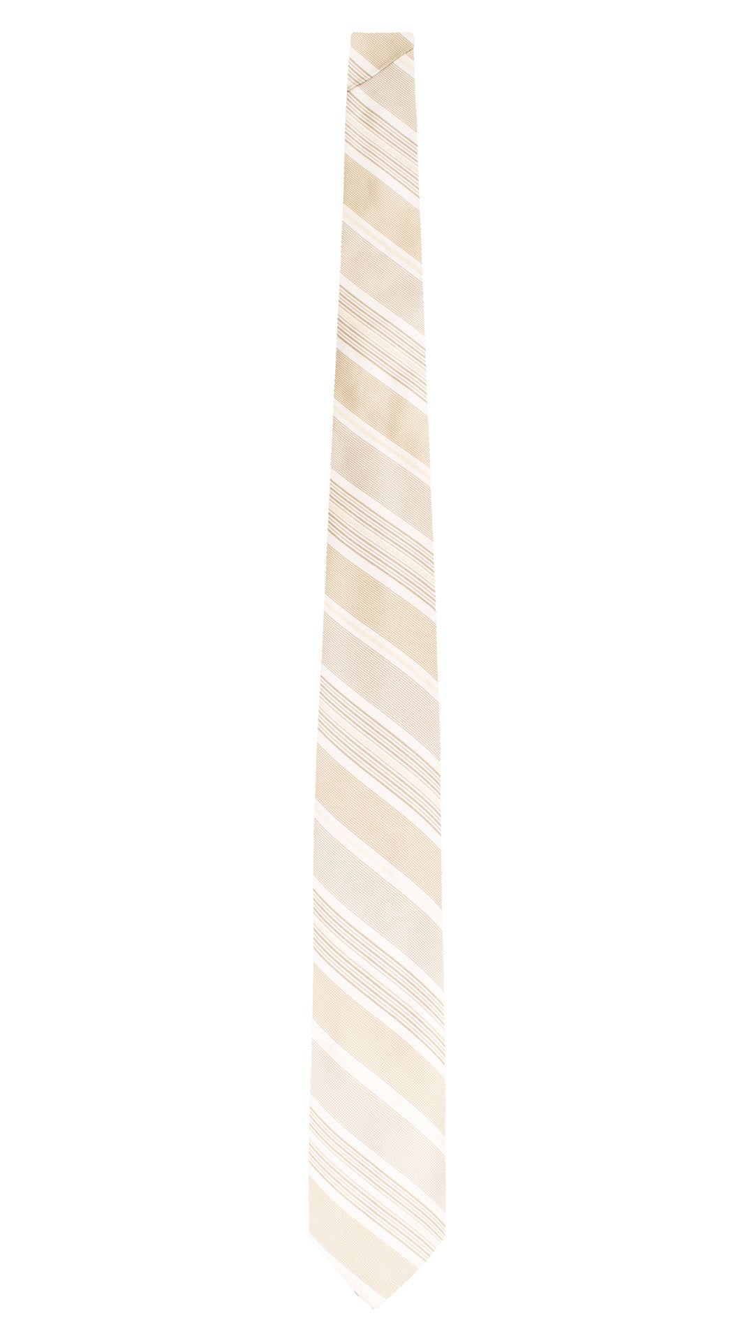 Cravatta Regimental Avorio con Righe Champagne Bianco Panna 7751 Made in Italy Graffeo Cravatte Intera