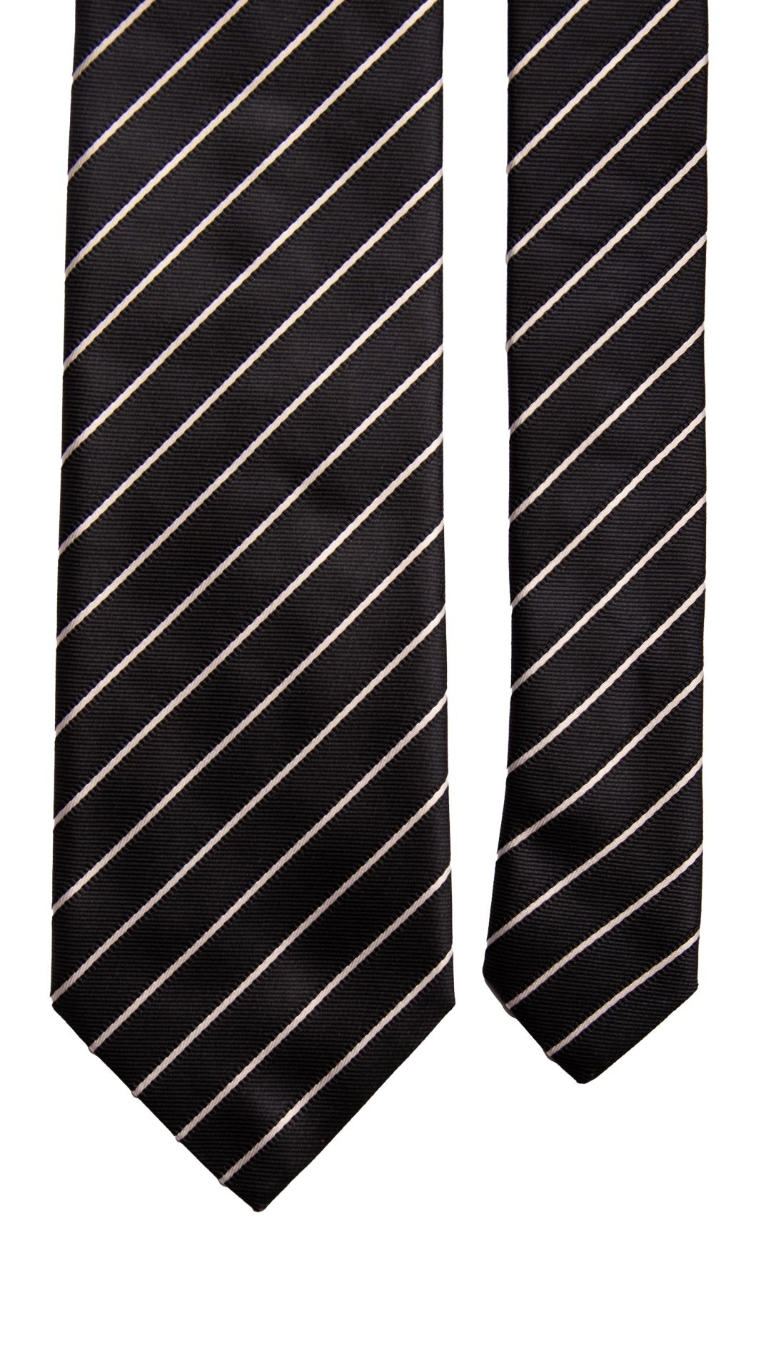 Cravatta Regimental da Cerimonia di Seta Blu con Righe Bianche CY6659 Pala