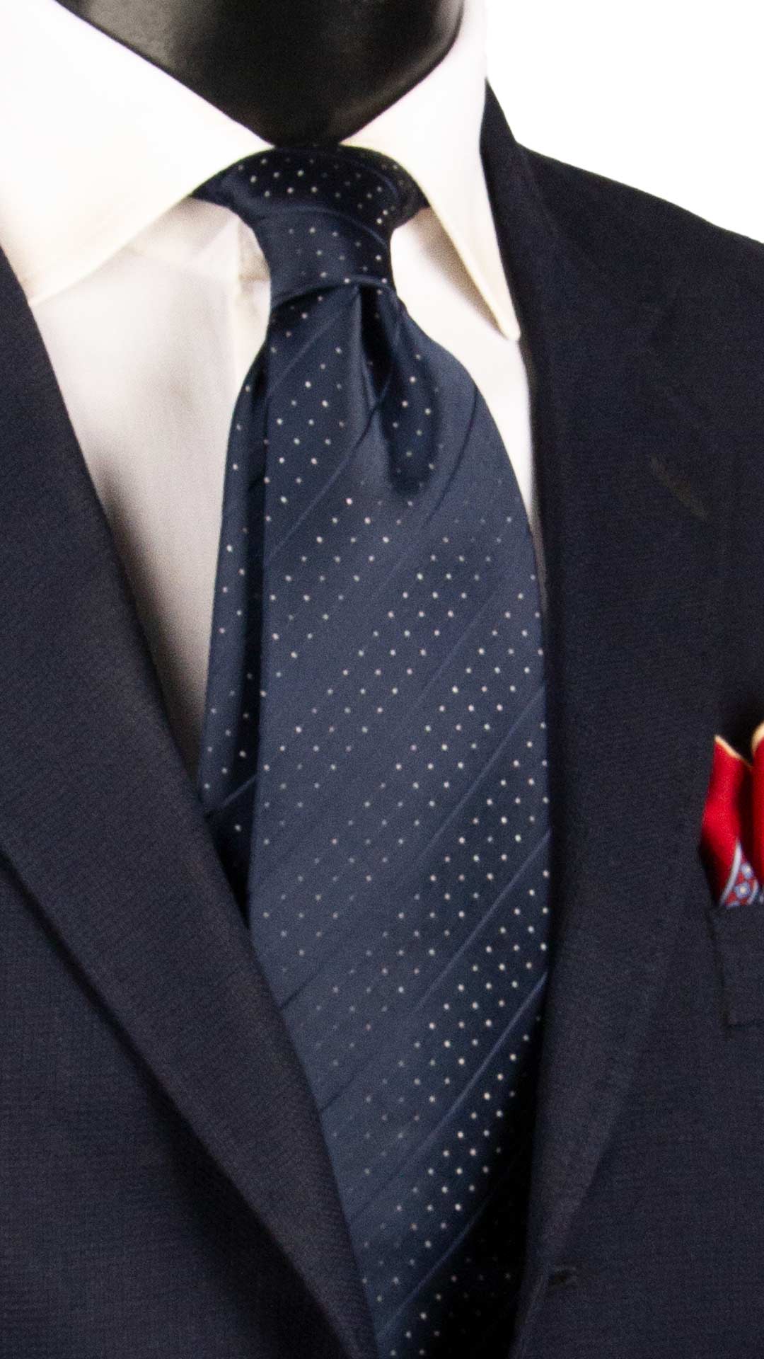 Cravatta Regimental da Cerimonia di Seta Blu con Righe Grigio Argento Lurex CY1598 Graffeo Cravatte Made in Italy