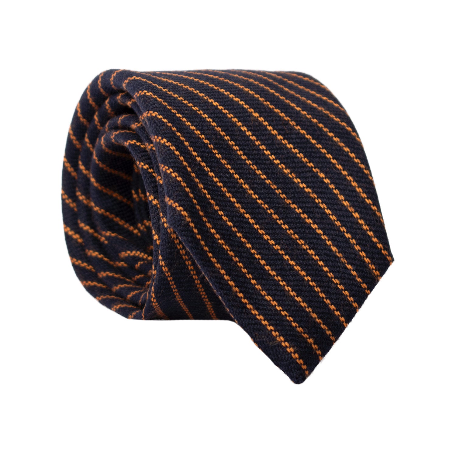 Cravatta Regimental in Lana Cashmere Blu con Righe Arancioni L1079
Graffeo Cravatte Made in Italy Rotolo