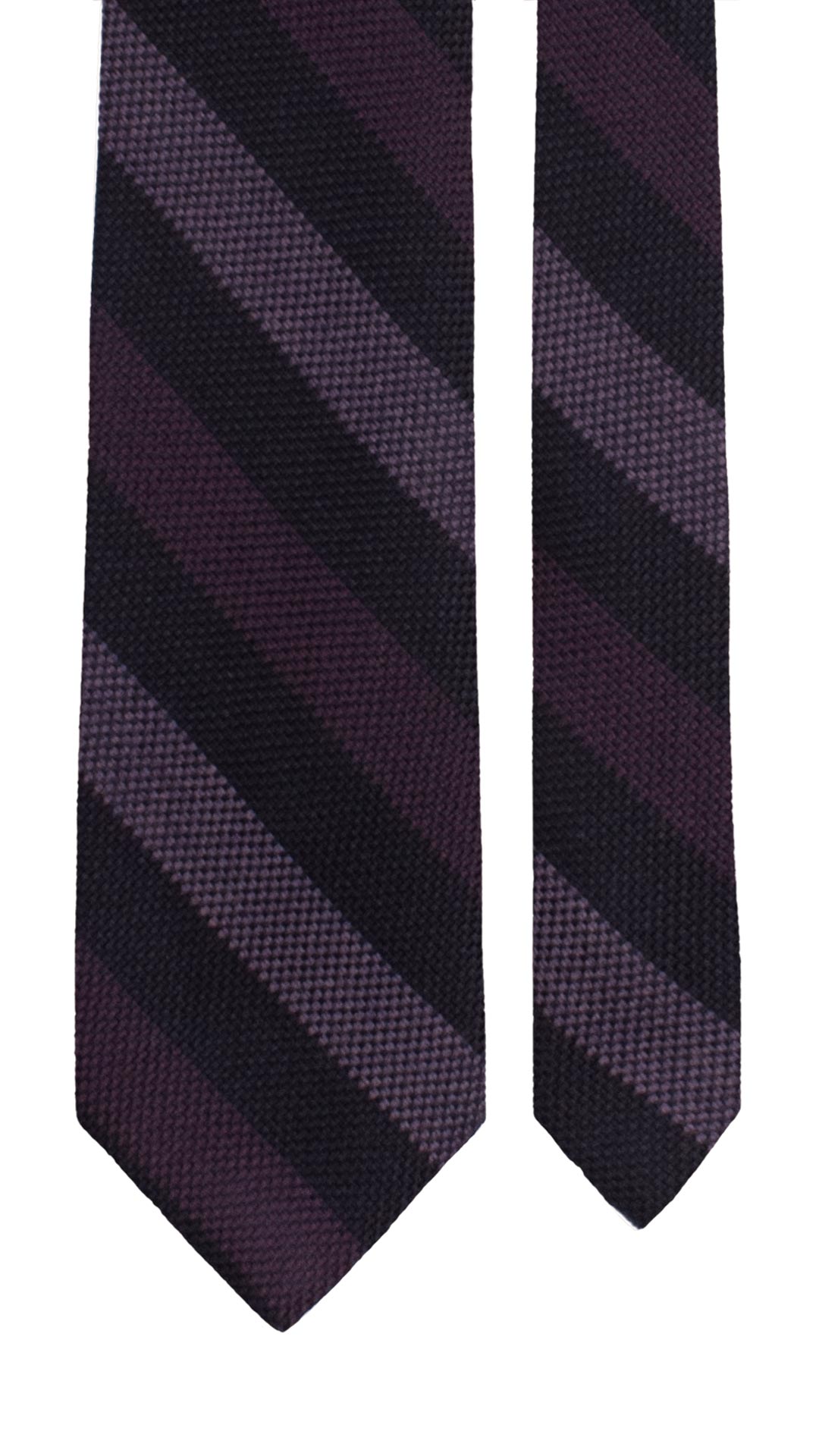 Cravatta Regimental di Lana Blu con Righe Viola Lavanda L1328 Made in Italy Graffeo Cravatte Pala
