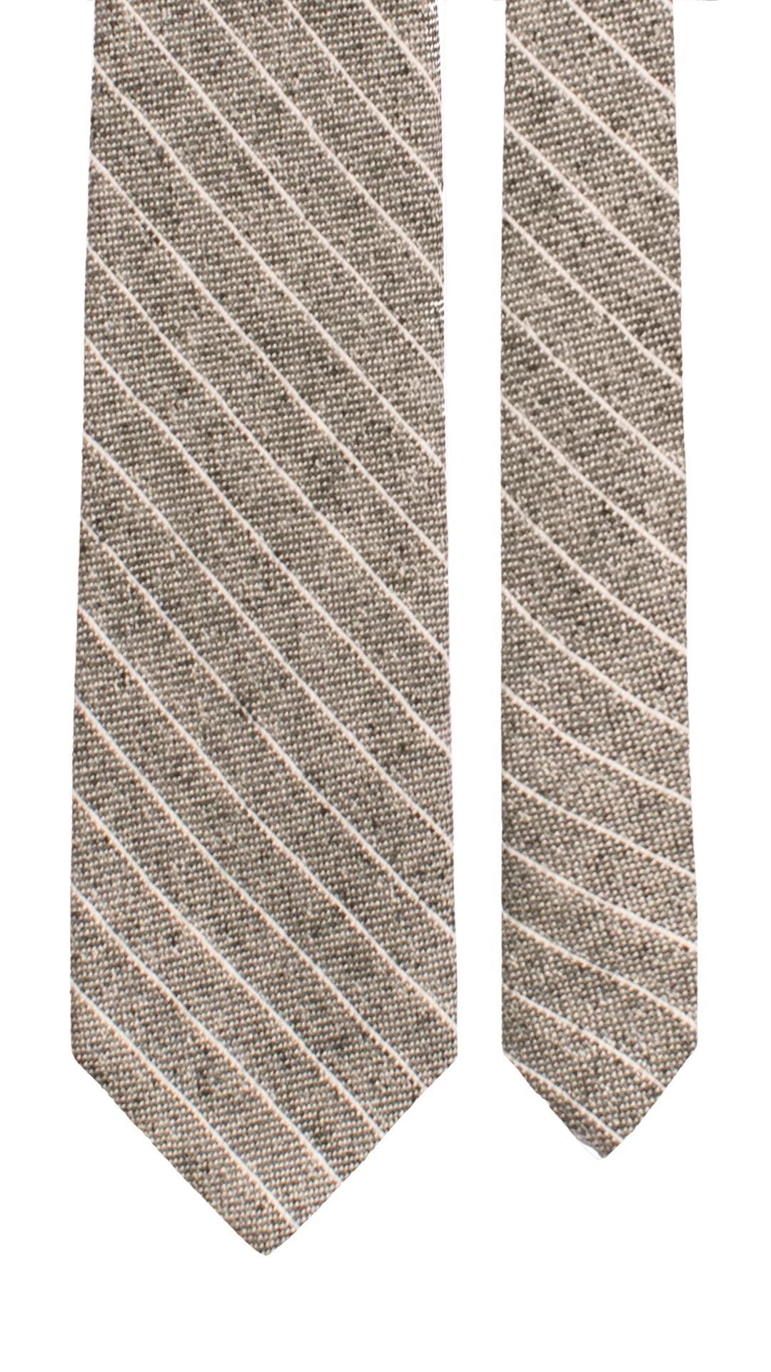 Cravatta Regimental di Lana Grigia con Righe Bianche Effetto Tweed L1315 Made in Italy Graffeo Cravatte Pala