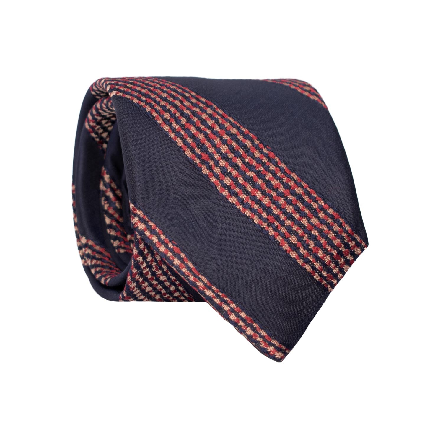 Cravatta-Regimental-di-Seta-Blu-Beige-Rosso-7103
Rotolo