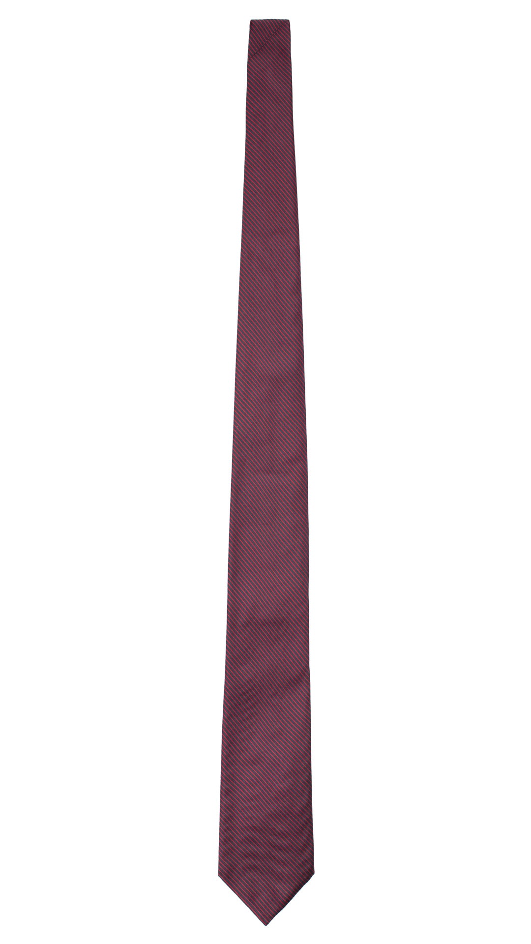 Cravatta Regimental di Seta Blu con Righe Rosse 7490 Made in Italy Graffeo Cravatte Intera