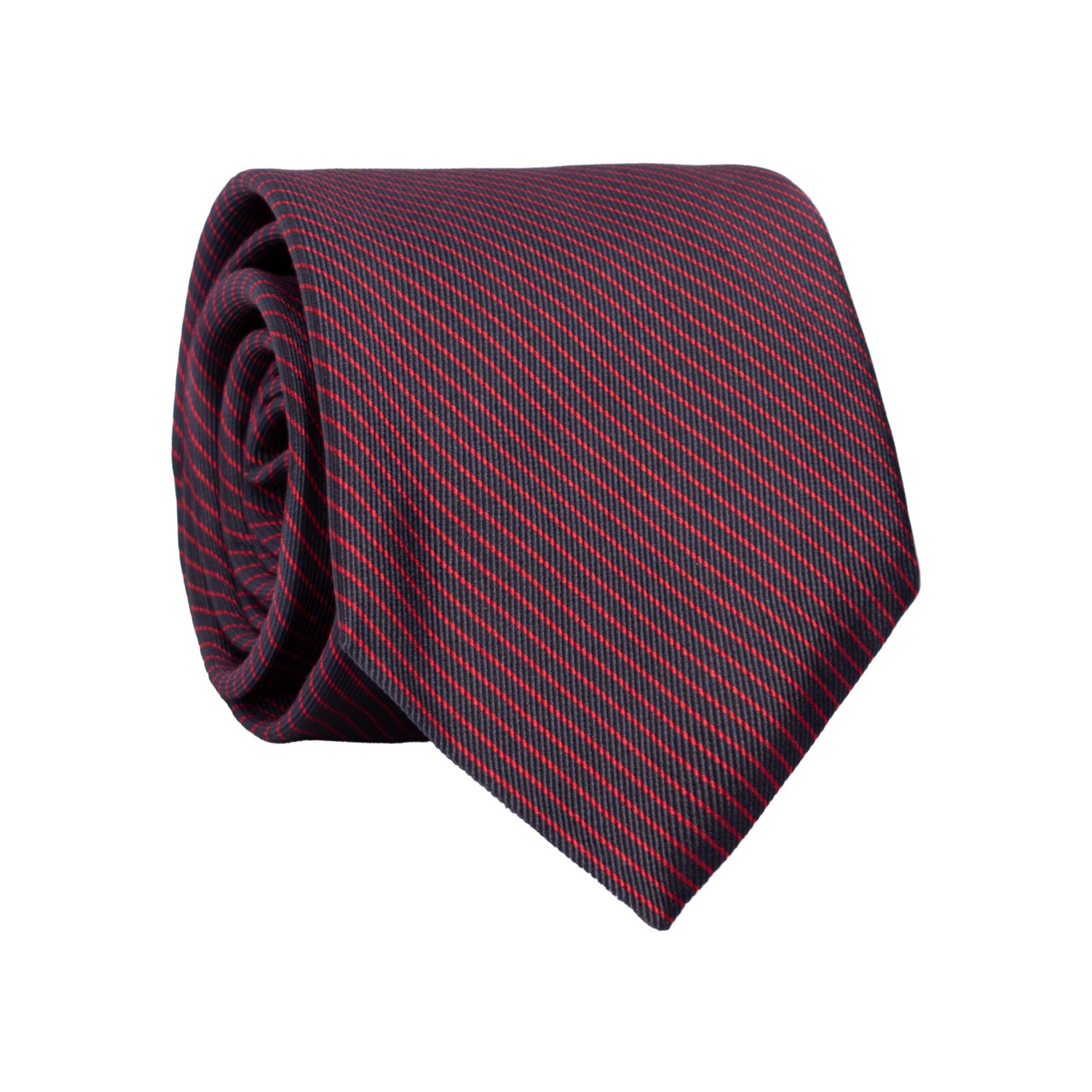 Cravatta Regimental di Seta Blu con Righe Rosse 7490 Made in Italy Graffeo Cravatte Rotolo