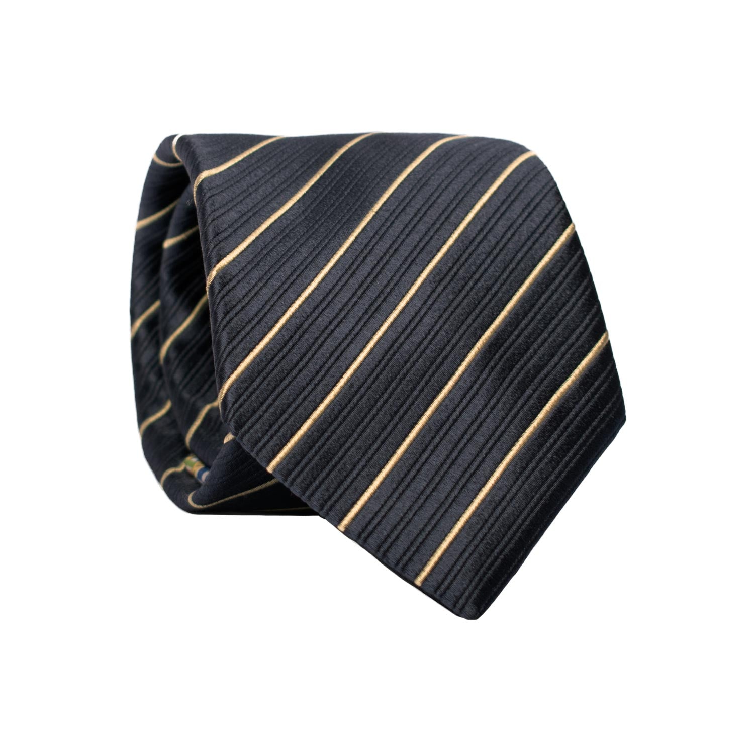 Cravatta-Regimental-di-Seta-Blu-con-Righe-Verdi-AN7109-Rotolo