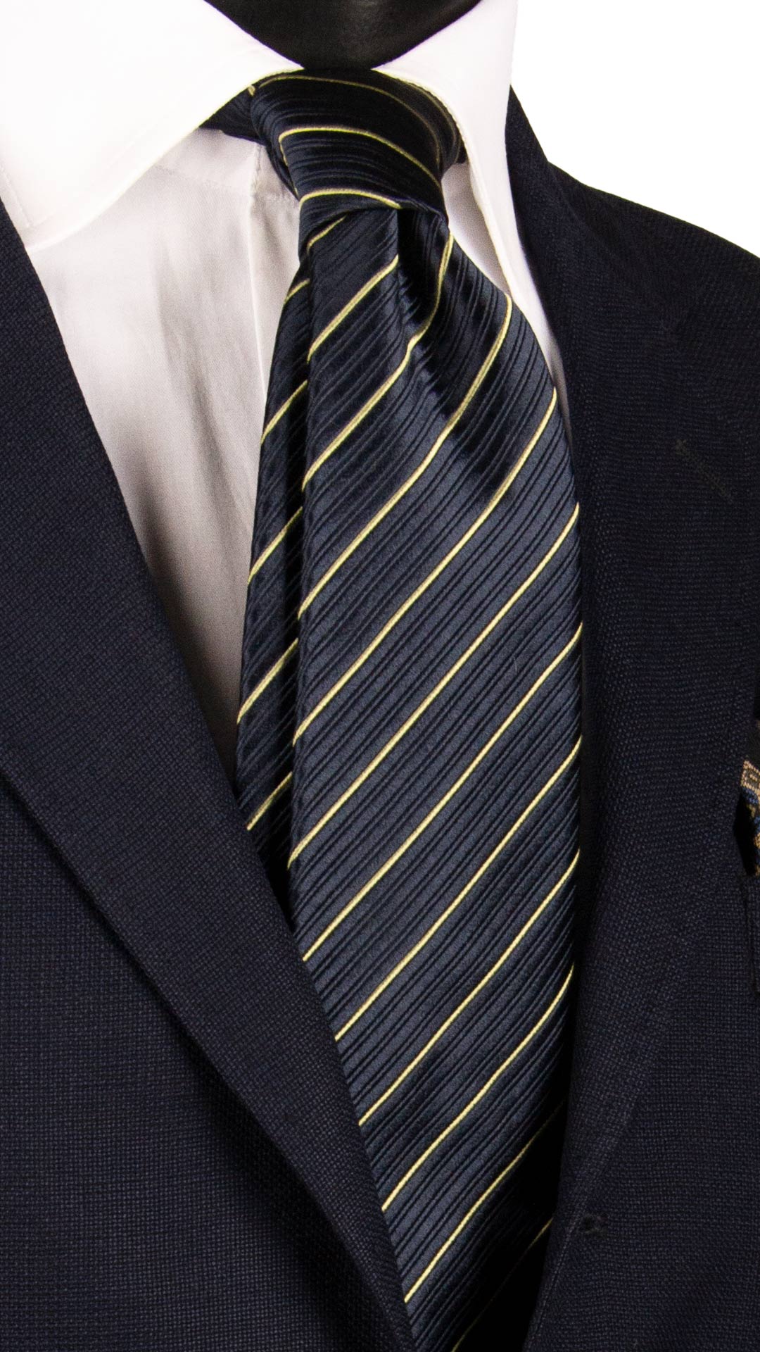 Cravatta-Regimental-di-Seta-Blu-con-Righe-Verdi-AN7109