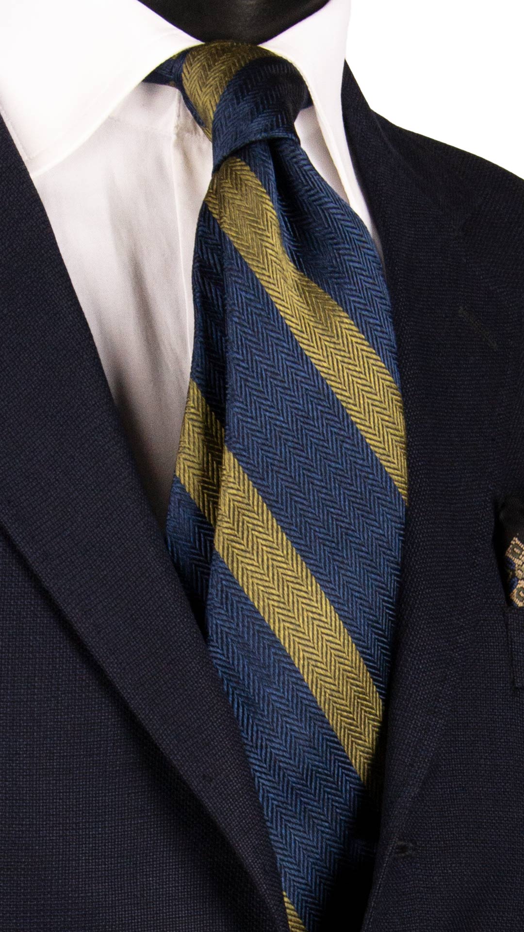 Cravatta-Regimental-di-Seta-Fantasia-Lisca-di-Pesce-Blu-Verde-7117