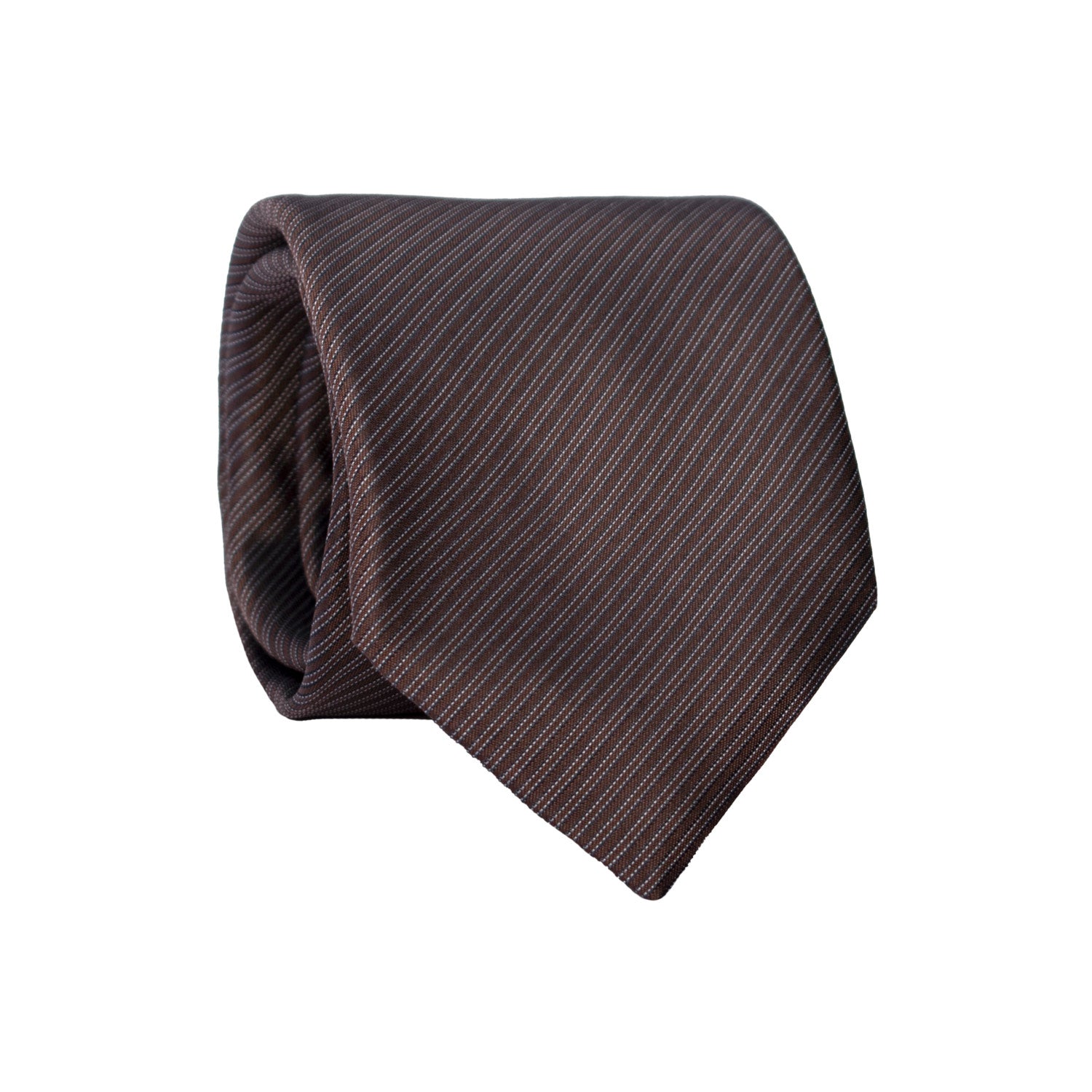 Cravatta Regimental di Seta Marrone Bruciato con Righe Blu Celesti 7349 Graffeo Cravatte Made in Italy Rotolo